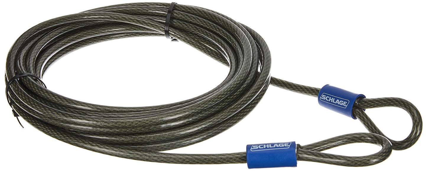 Schlage 999270 Flexible Steel Cable, 30-Foot by 0.375-Inch , Black