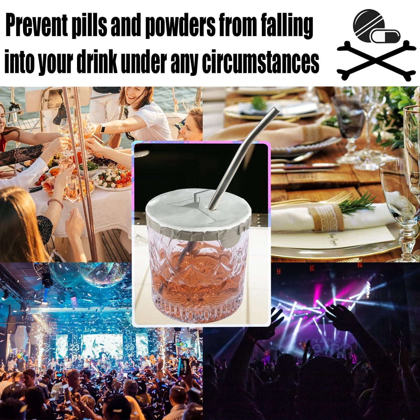 Protective Drink Cap, Pack of 100, Drink Sleeves for Protection Against Alcohol, Prevents Unwanted Items From Getting Into Beverage Cups, Fits Most