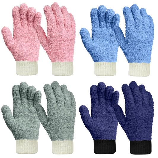 Microfiber dusting Gloves Clean Hard-to-Reach Places Car Detailing Blind Cleaning Highly aborbent Lint Free Multicolor 4prs L/XL