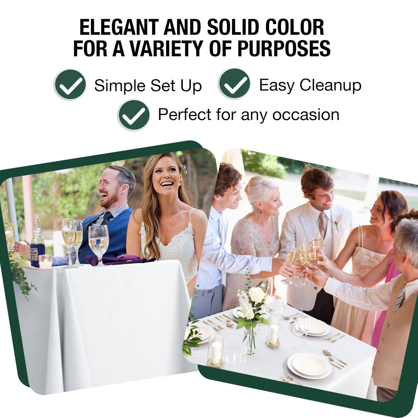 12 Pack White Plastic Table Cloth - 70 x 120 Inch Rectangle Disposable Tablecloth for Parties - Rectangle Tablecloth - Disposable Table Cloths for Parties - Great for Picnics And Formal Events