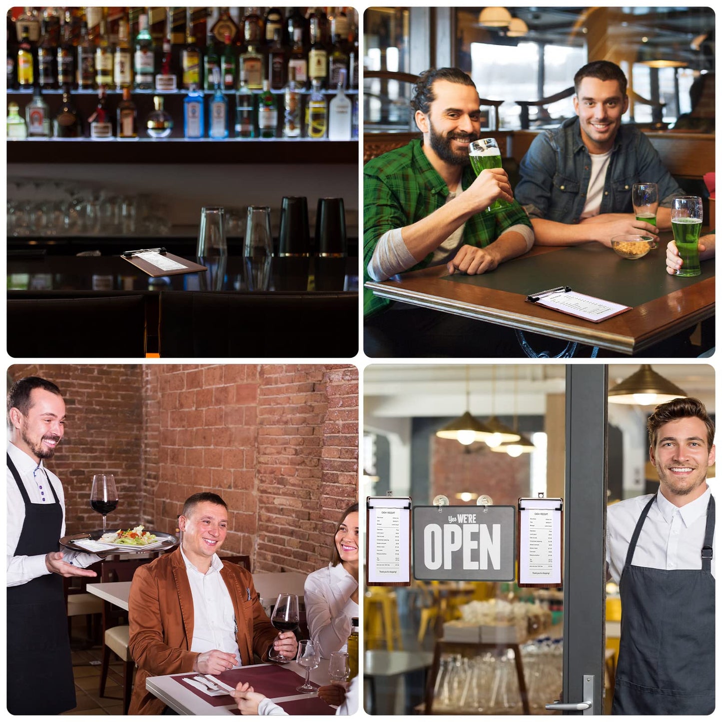 Mini Clipboard Small Clipboards Wooden Half Page Clipboard Wood Check Presenters Kids Clipboards for Restaurant School Waitress Guest Server Books Menu Holder 8 x 4 Inch (20 Pieces)