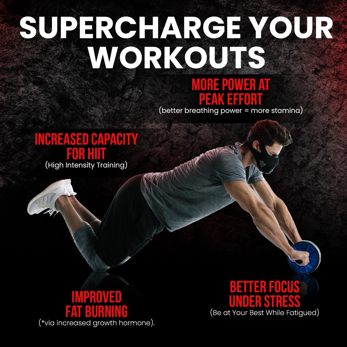 3.0 Workout Elevation Mask - Official Training Mask Used by Pros (All Black, Large)