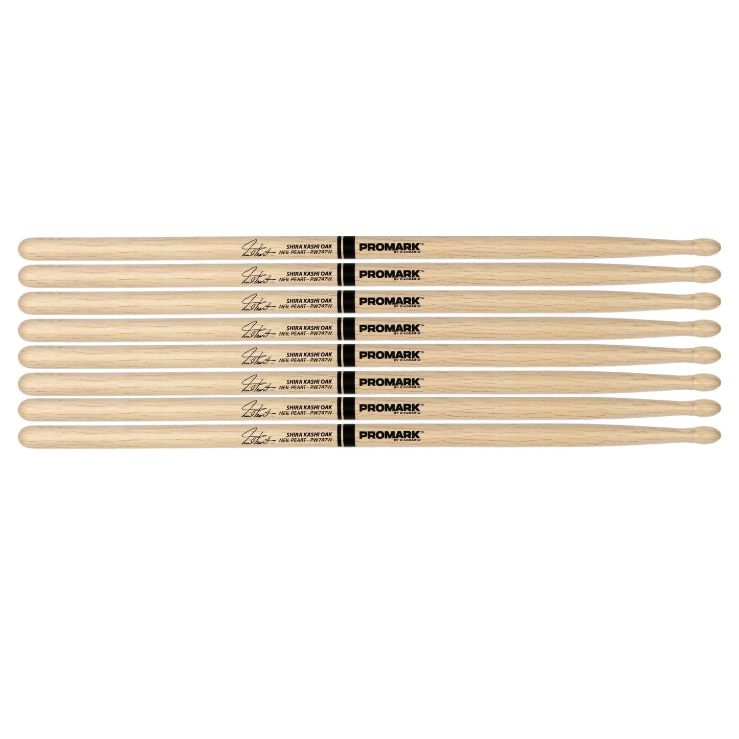 ProMark Neil Peart 747 Shira Kashi Oak Drumsticks, Wood Tip, - Buy 3 Pairs Get 1 Free