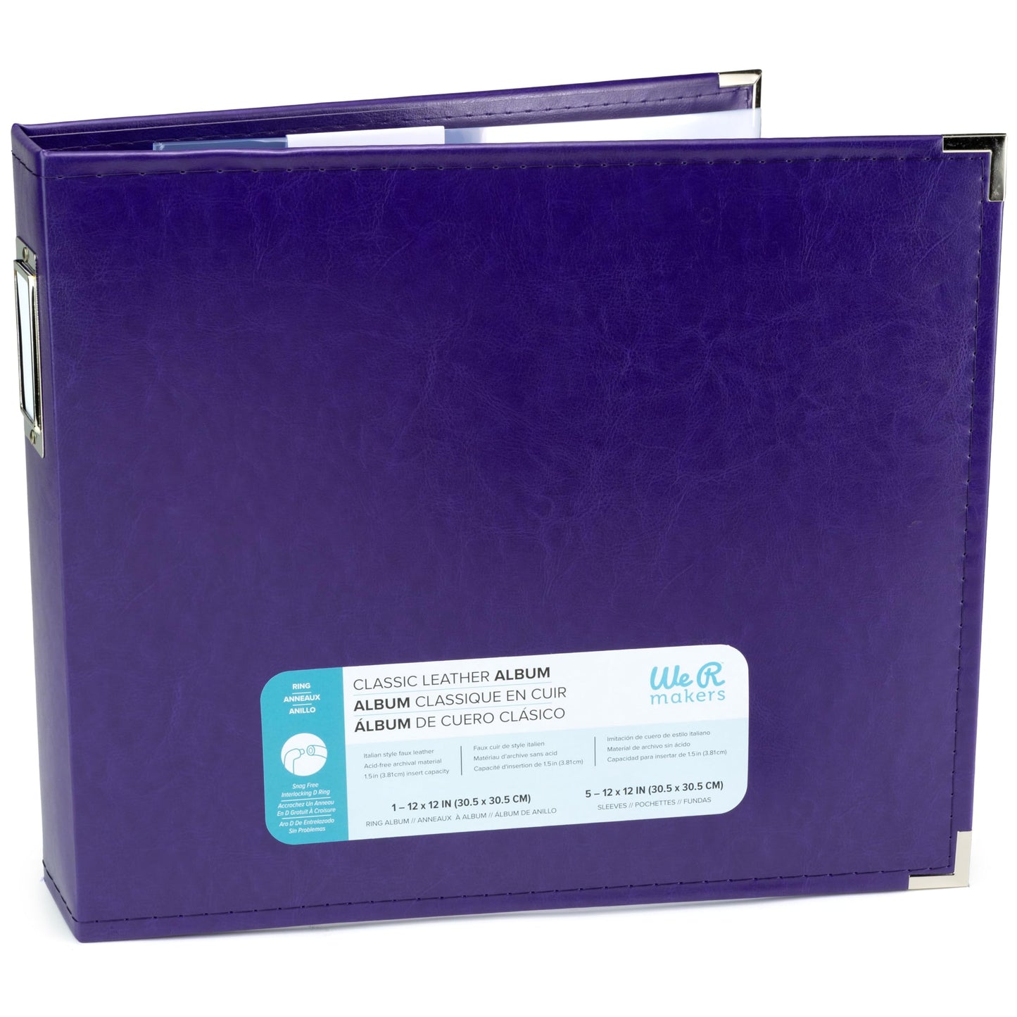 We R Memory Keepers 12x12 Photo Album Grape Soda Protect Memories & Photos, Acid-Free Faux Leather, Snag-Free Rings, Includes 5 Page Protectors, Scrapbooking