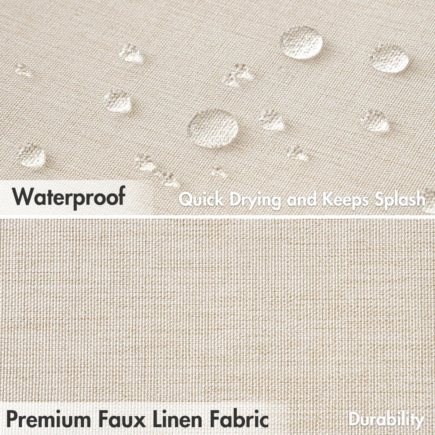 MIULEE Extra Long Linen Shower Curtain 84 Inch Long with 12 Metal Hooks Washable Beige Fabric Shower Curtain Set Waterproof Neutral Thick Cloth Shower Curtain for Bathroom Hotel Bathtub,72 x 84, Cream