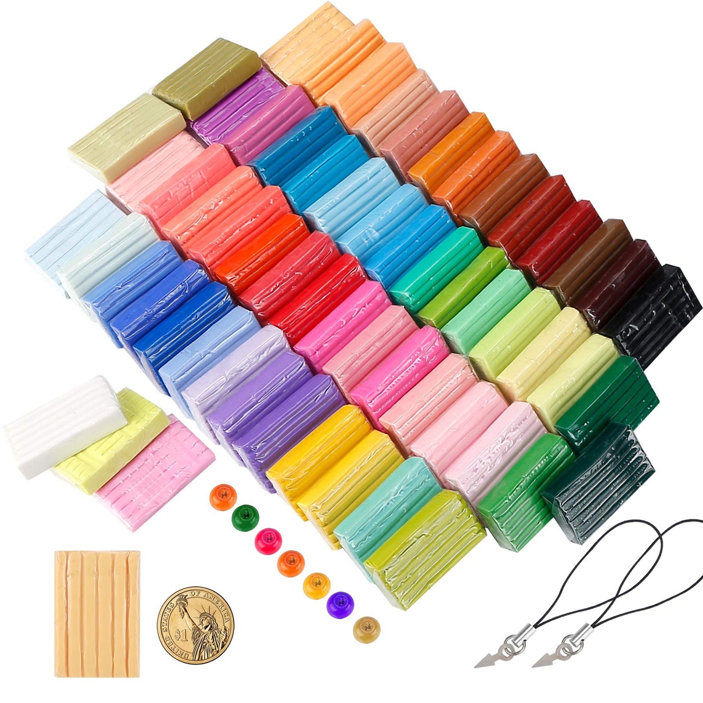 CiaraQ Polymer Clay 60 Colors Starter Kit - Oven Bake Modeling Clay for Kids & Artists, Non-Sticky DIY Clay with Sculpting Tools, Fun Gift for Children Ages 4+, 4.7 lb