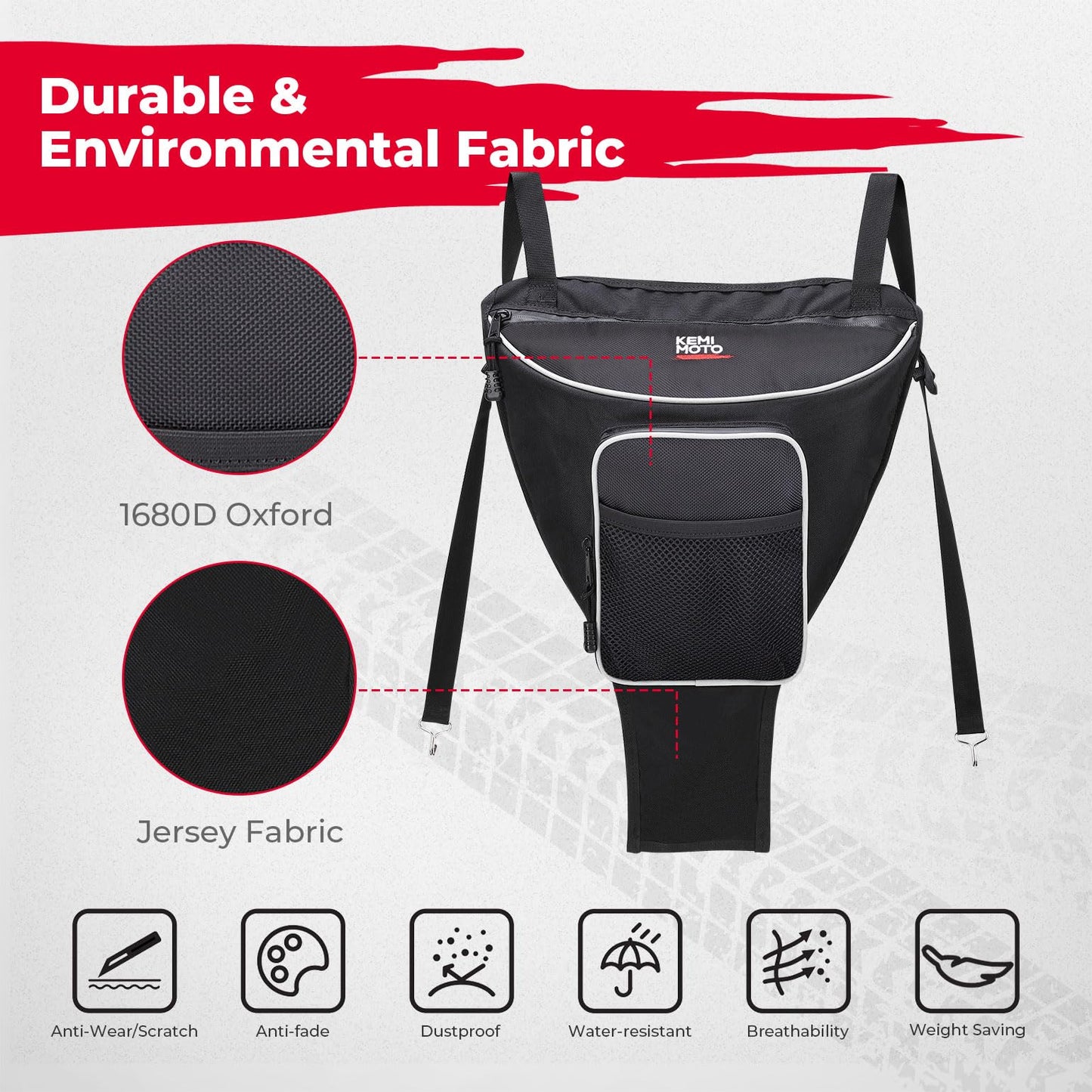 KEMIMOTO UTV Storage Bag, UTV Cab Pack Center Bag Compatible with Polaris RZR 570 800 S 900 1000 XP General 1000