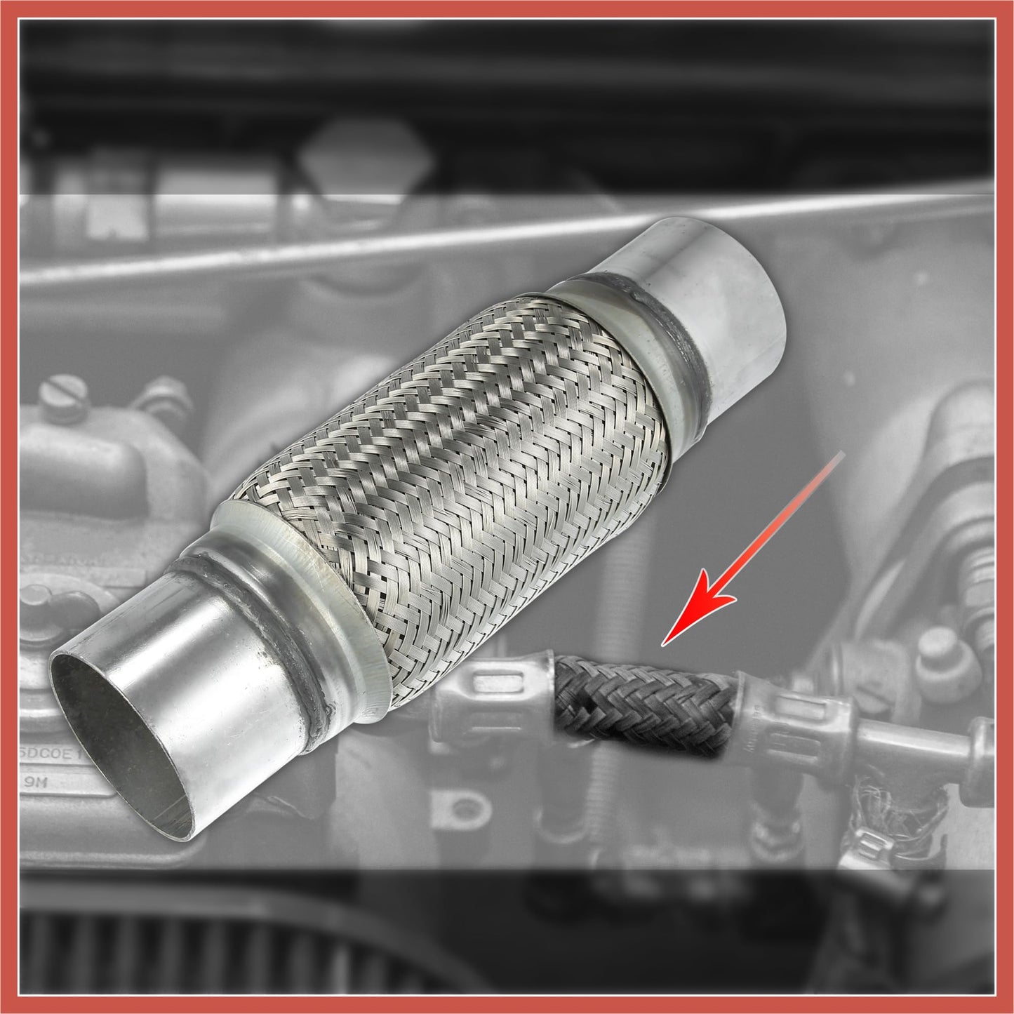 ACROPIX 3"x8"x11.81" Car Exhaust Flexible Pipe Tubing Universal Exhaust Joint with Welding Extension Pipe Stainless Steel Silver Tone Car Parts
