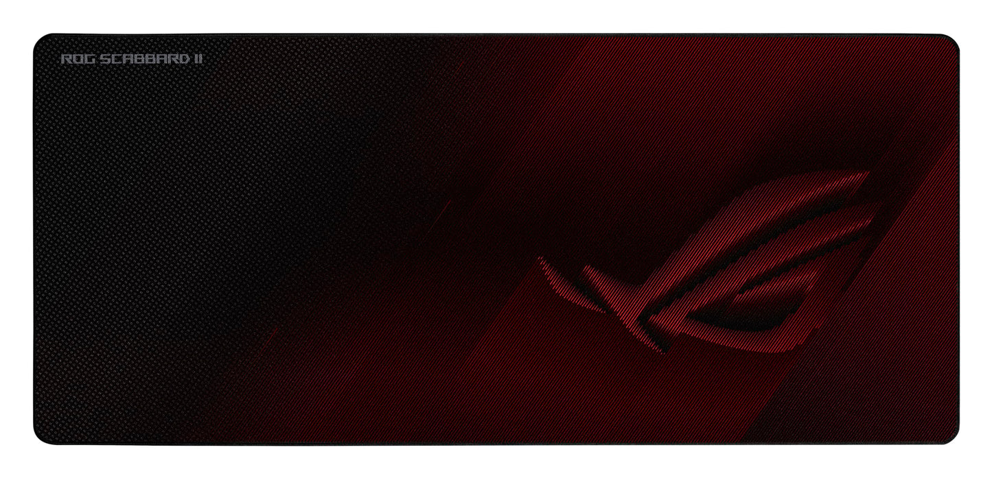 ASUS ROG Scabbard II Extended Gaming Mouse Pad – 35.4” x 15.7” (Extended/XXL Size), Smooth Glide Surface, Water/Oil/Dust-Resistant, Anti-Fray Edges, Non-Slip Base - Black