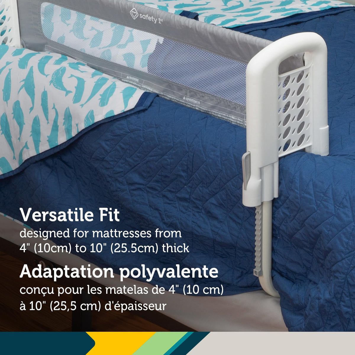 Safety 1st Top of Mattress Bedrail, Grey/White 91.4x40.6x45.7 cm (Pack of 1)