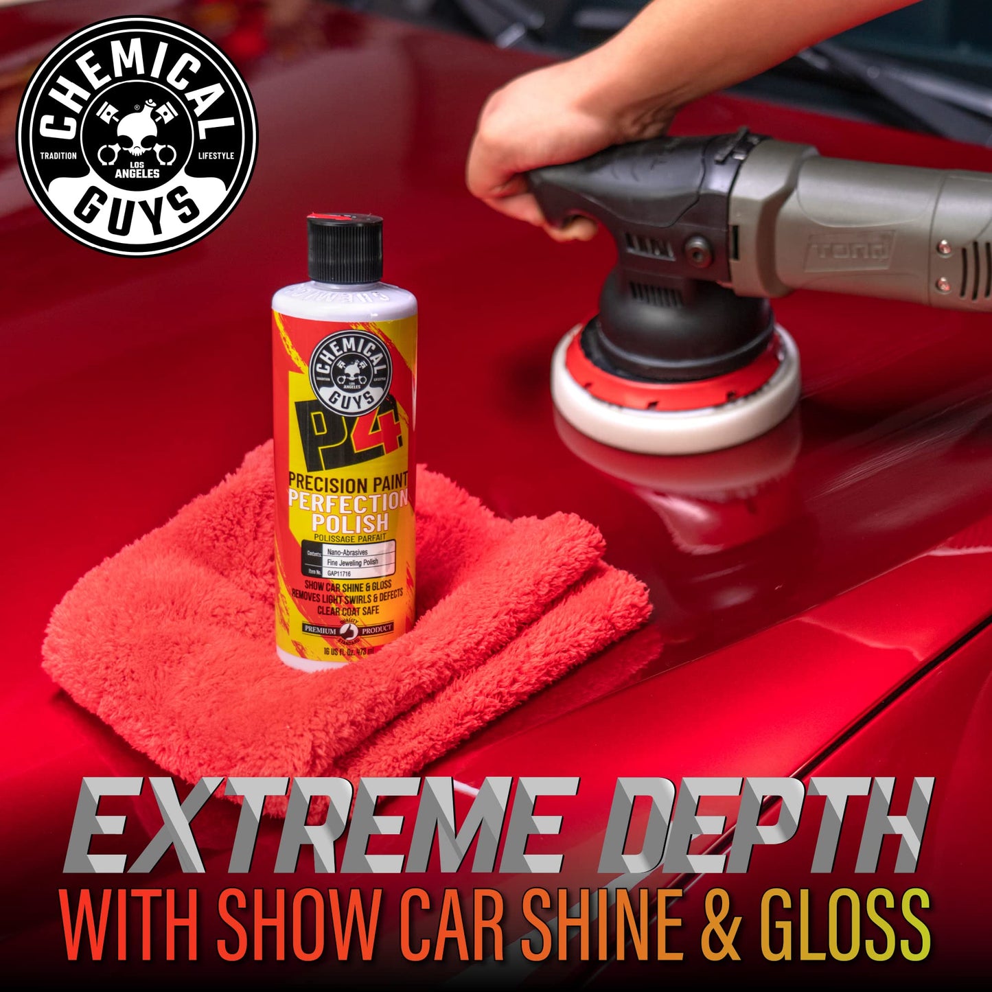 Chemical Guys C4 Clear Cut Correction Compound & P4 Precision Polish Kit (Safe for Cars, Trucks, SUVs, RVs, Motorcycles, & More) 2 x 473 ml Bottles