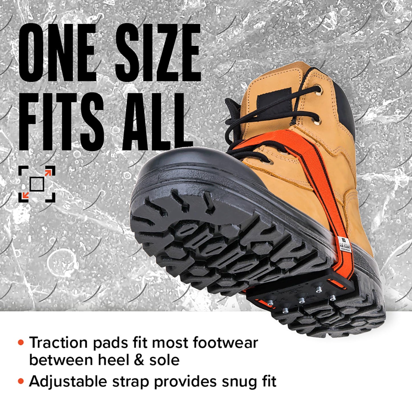 K1 Mid-Sole Ice Cleats for Men & Women - Rotatable Traction Aids For Winter Snow - Hi Vis - Original