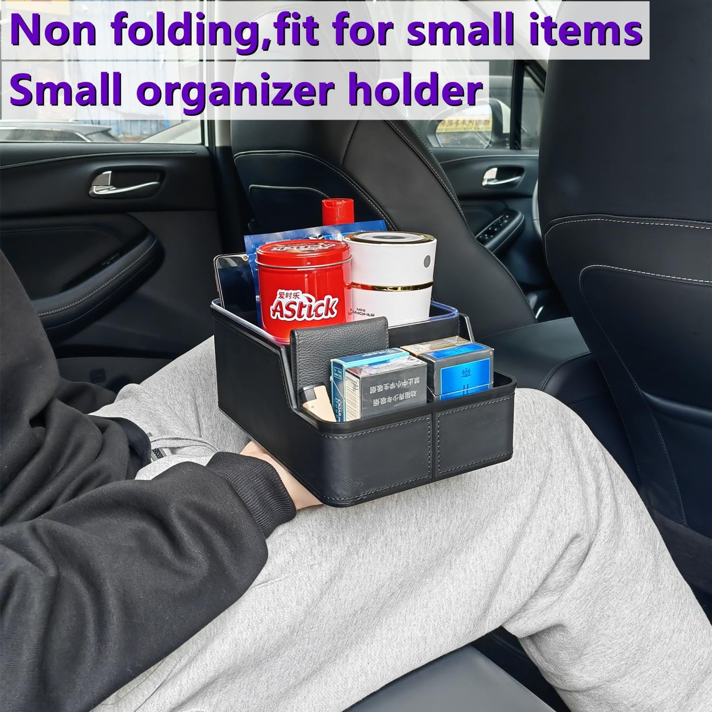 keketuohai Car Seat Back Organizer with 3 Storage Compartments,Car Organizer Between Seat Car Armrest Storage Box with Cup Holder Tray Car Interior Console & Oragnizer(Black)