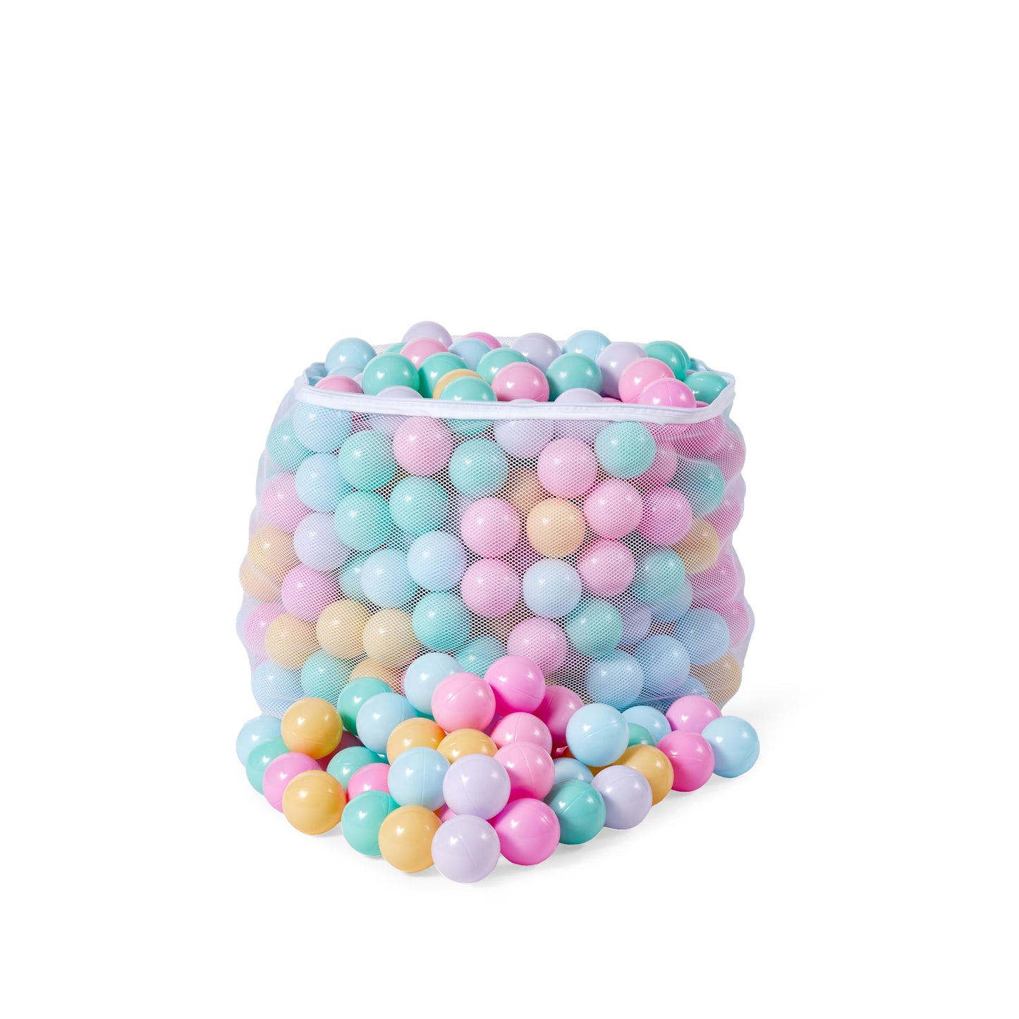 Amazon Basics BPA Free Crush-Proof Plastic Ball, Pit Balls with Storage Bag, Toddlers Kids 12+ Months, Pack of 400 Balls, 6 Pastel Colors
