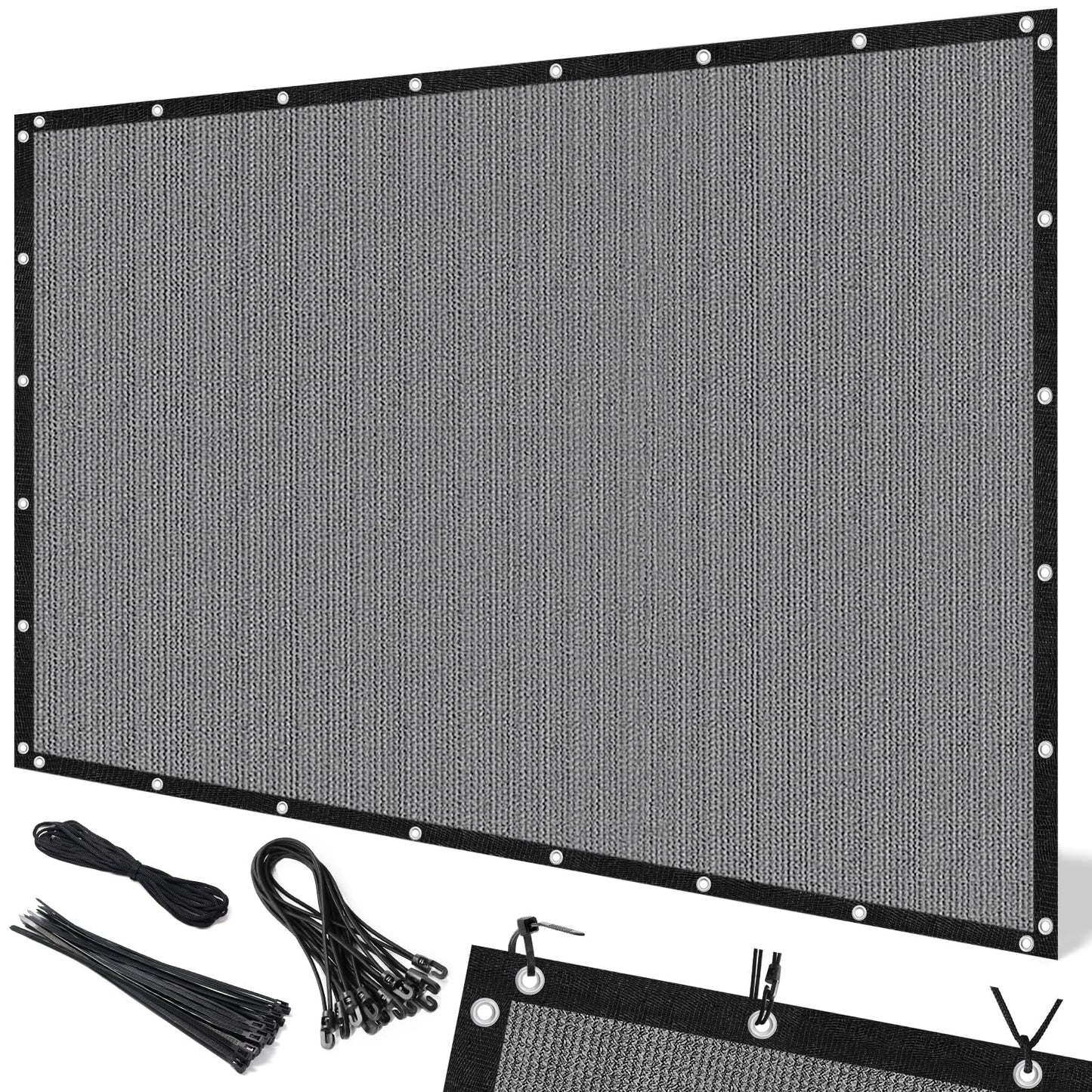 Artpuch 90% Sun Shade Cloth, 6 x 8 FT Pergola Shade Cover Canopy with Grommets, Sun Screen Fabric Tarp for Patio, Outdoor, Garden, Backyard, Light Grey