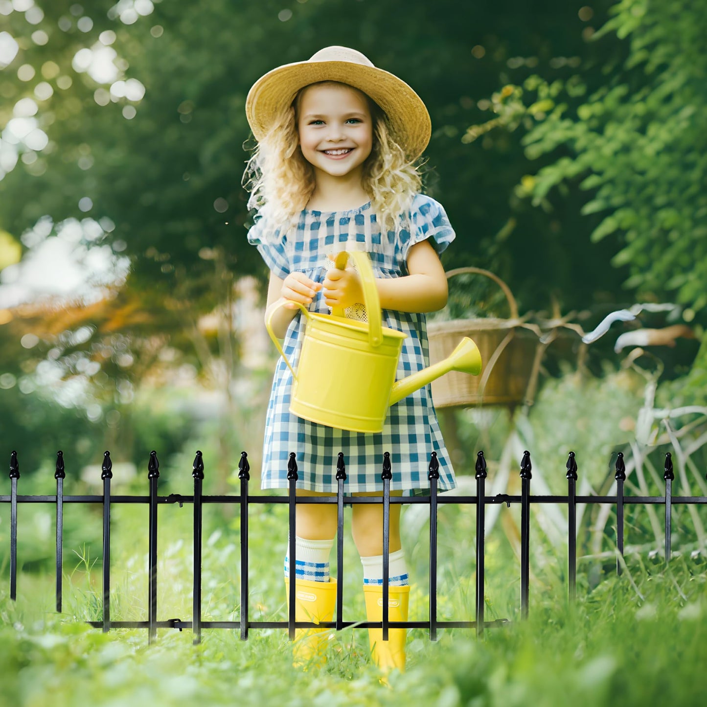 ARIFARO Decorative Metal Garden Fence 18" high x 22" Wide 5 Pack, Animal Barrier for Dog Pet,Border Garden Fencing for Outdoor Patio Lawn Yard Flower Bed