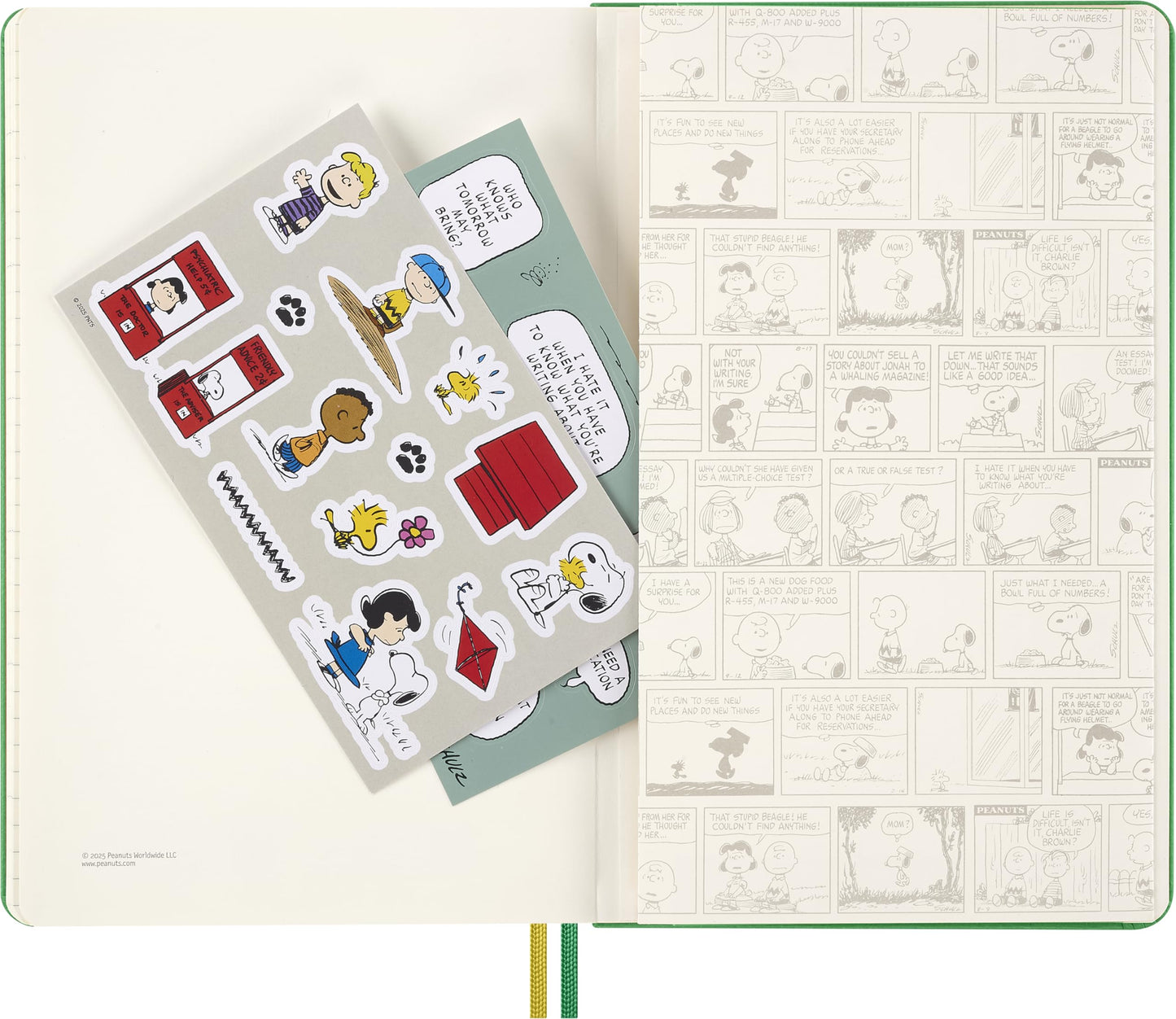 Moleskine Limited Edition Peanuts 'Charlie & Snoopy' 12 Month 2026 Daily Planner, Hard Cover, Large (5" x 8.25"), Emerald Green, 400 pages