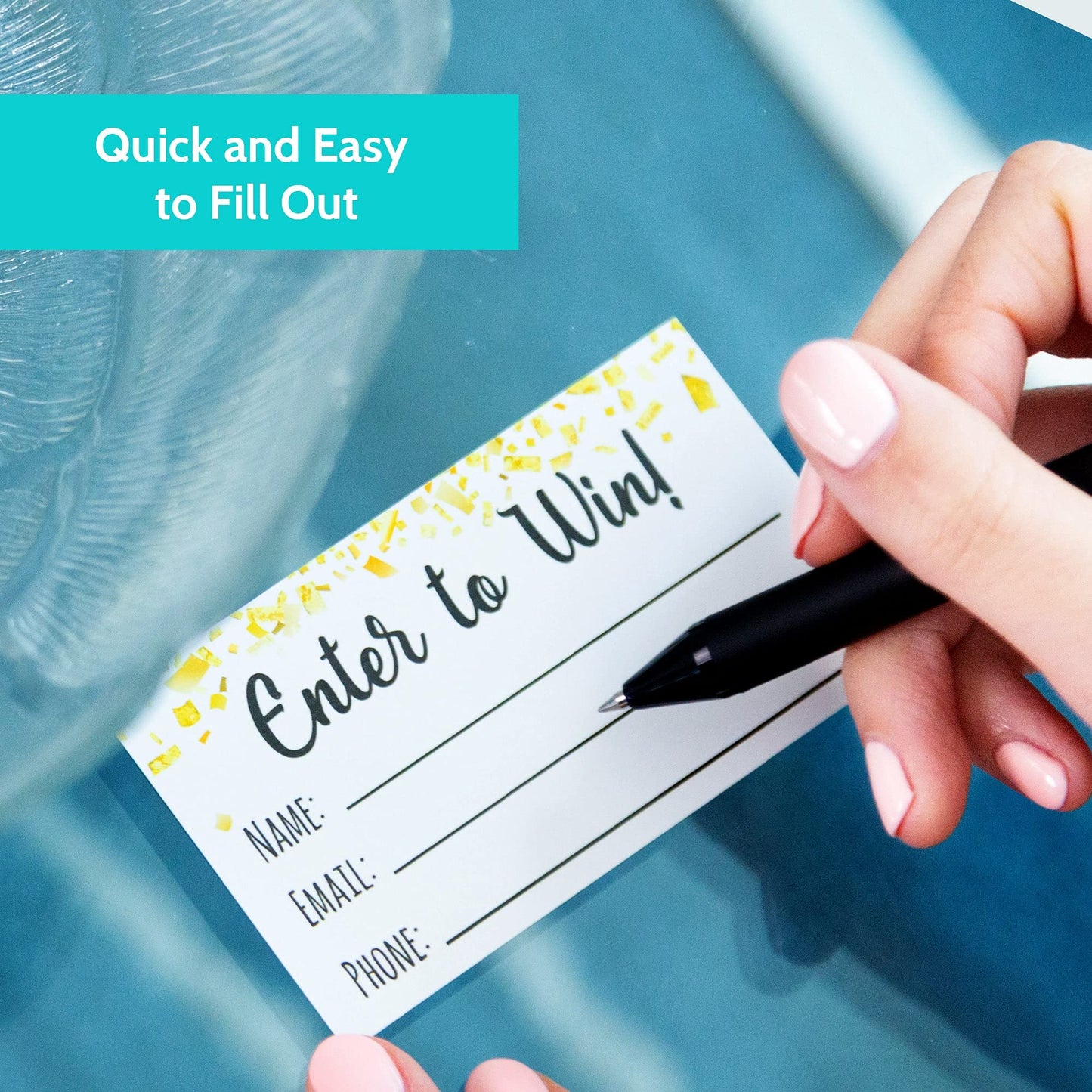 600 Raffle Tickets 3.5”x2” - Enter to Win Entry Form Cards for Contest, Raffles, Ballot Box, 50/50, Auction and More - with Space for Name, Email Address and Phone Number Fields