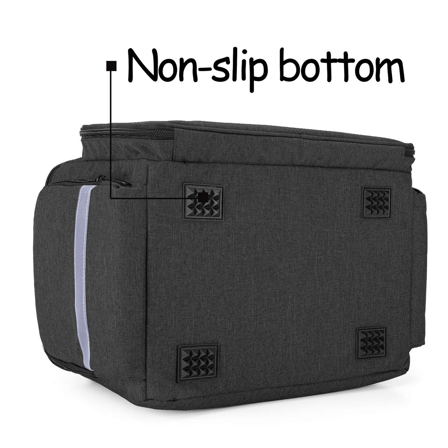 CURMIO Nurse Bag, Medical Bag Clinical Bag with Inner Dividers and No-Slip Bottom for Home Visits, Health Care, Hospice, Gift for Nursing Students, Physical Therapists, Doctors, Bag Only, Black