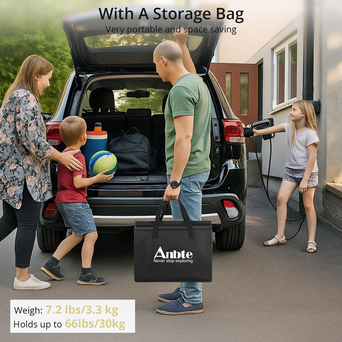 Anbte Camping Table, Camping Folding Table Aluminum Folding Table with 3 Adjustable Height Max 27.1 inch Portable Picnic Table with Storage Net and Bag for Outdoor, Backyard, 34.6" X 16", Silver