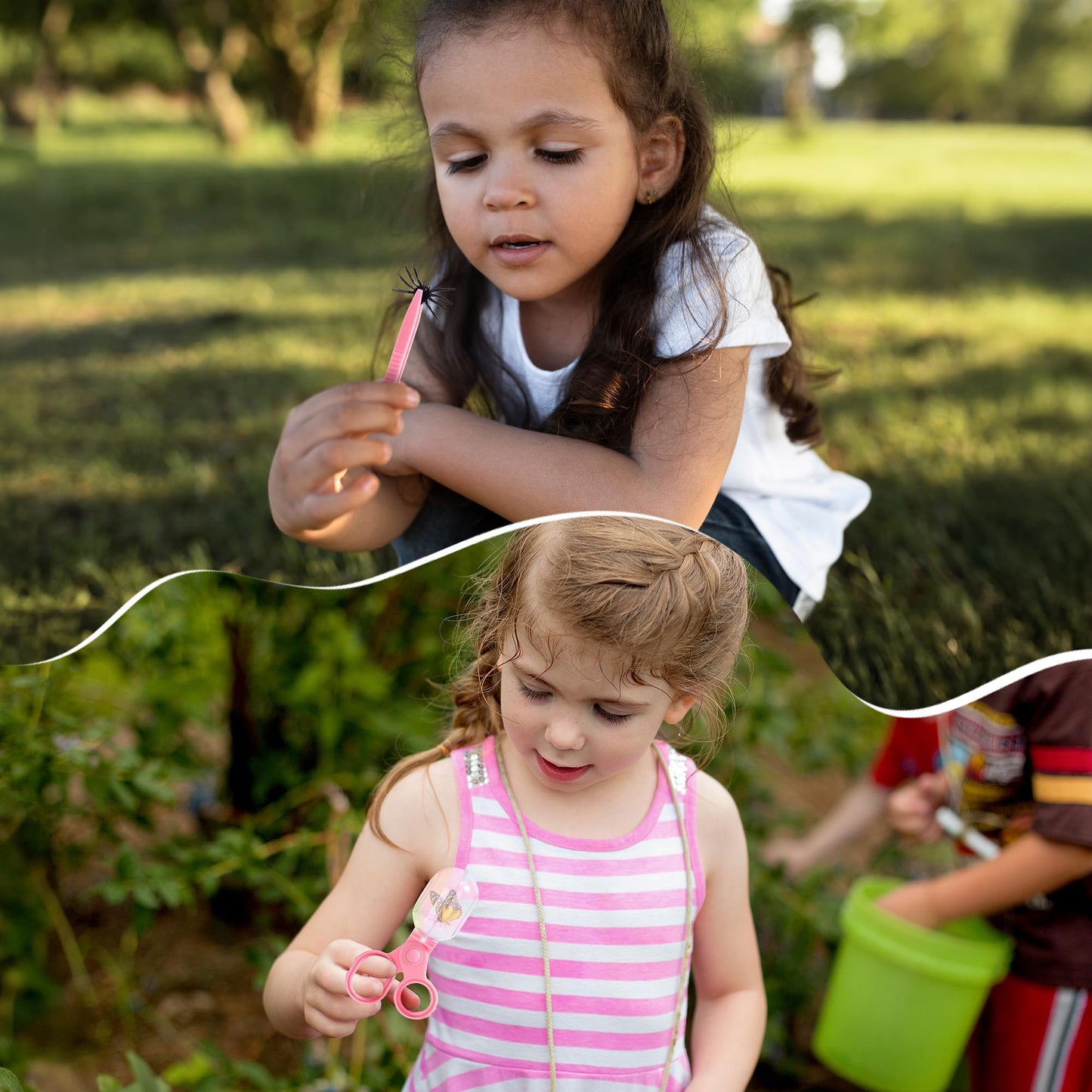 ROBOTIME Kids Explorer Kit & Bug Catcher Kit for Kids, 10PCS Bug Catcher Kit, Bug Catching Kit, Exploration Set Camping Gear for Toddlers, Outdoor Adventure Toys Gift for Girls 3-12 (Pink)