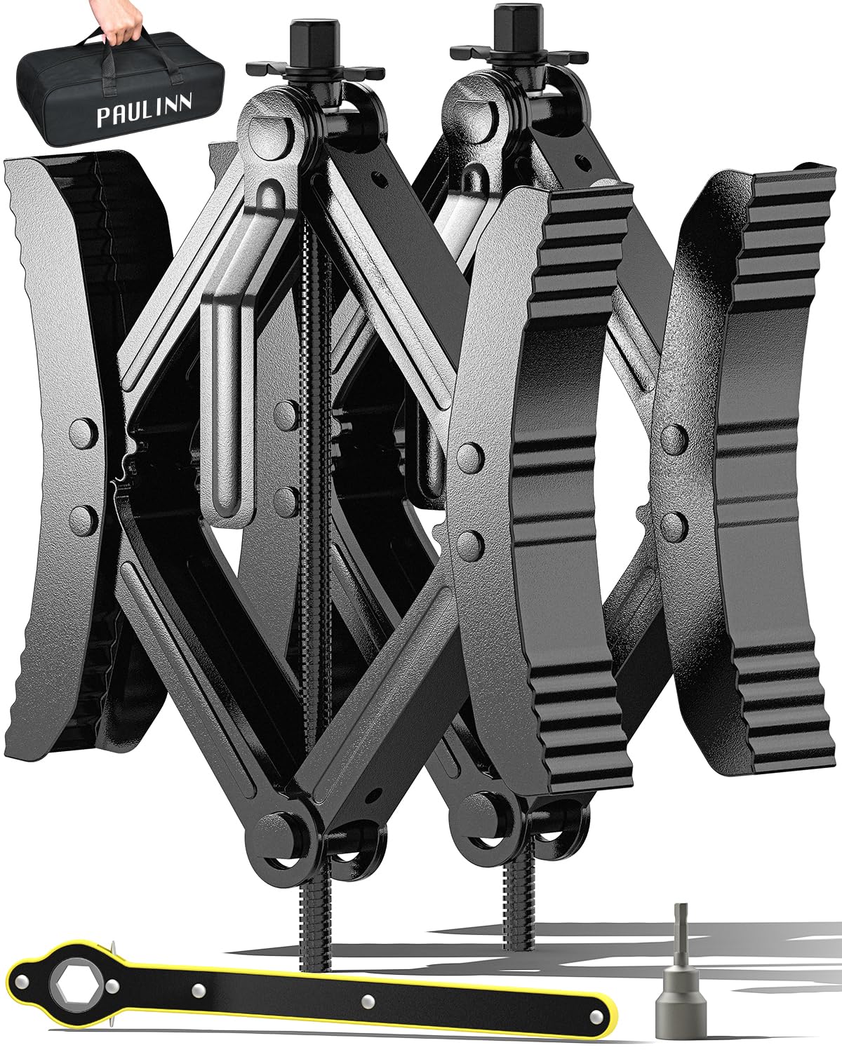PAULINN Camper RV Wheel Chock Stabilizer 2 Sets for Travel Trailers Heavy Duty X Chocks Fits 3.5" to 12" Wheel Gaps