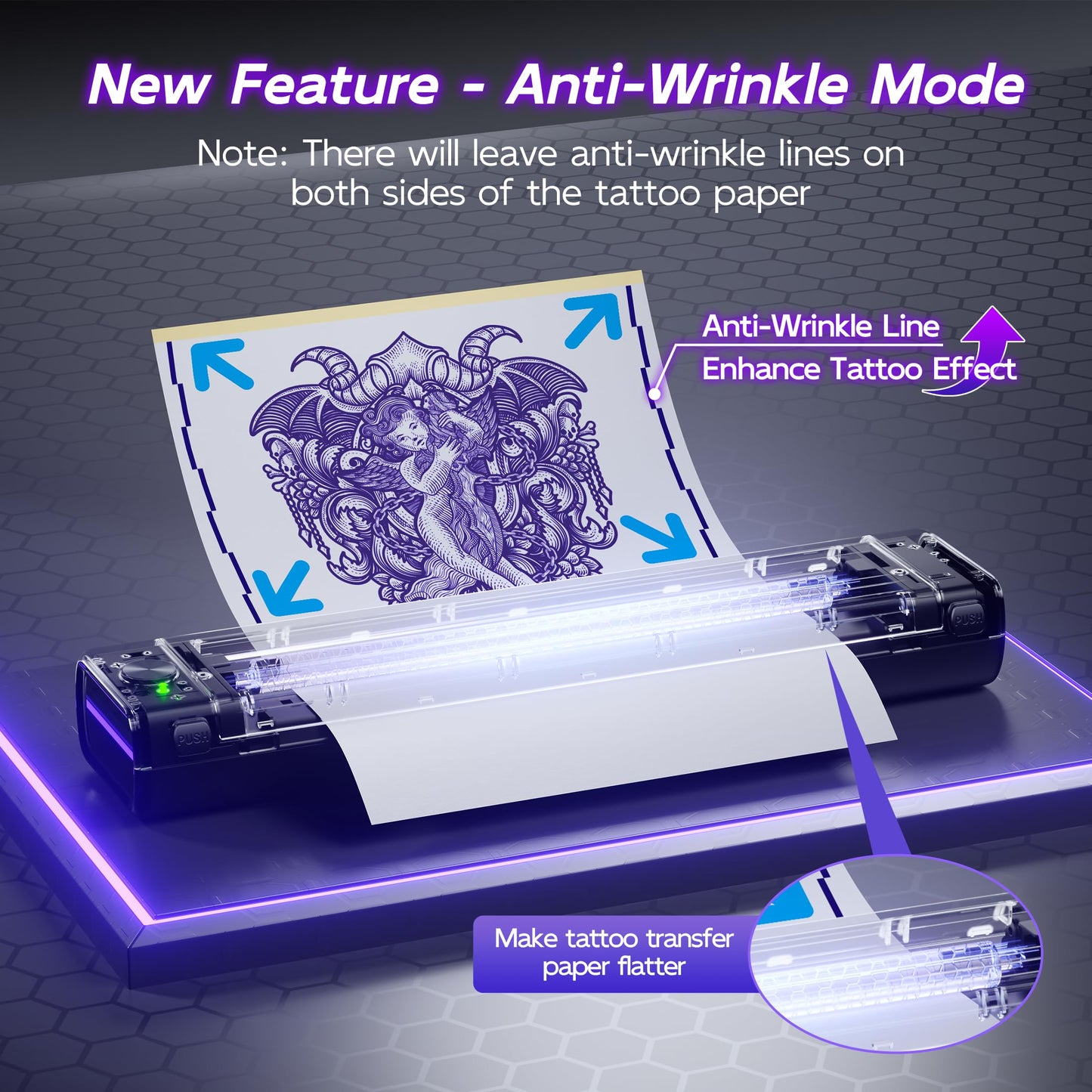Itari Wireless Tattoo Stencil Printer, Tattoo Transfer Printer for Artists & Beginners, Bluetooth Tattoo Machines Printers with 10 Pcs Transfer Paper, Compatible with Phone, Tablet & PC