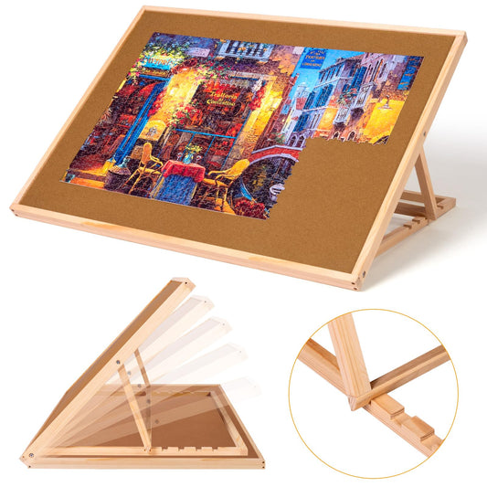 Pulchra 1000PCS Wooden Jigsaw Puzzle Board with Adjustable Bracket Portable Puzzle Table | Puzzle Organizer Boards Storage Accessories for Adults Children Kids