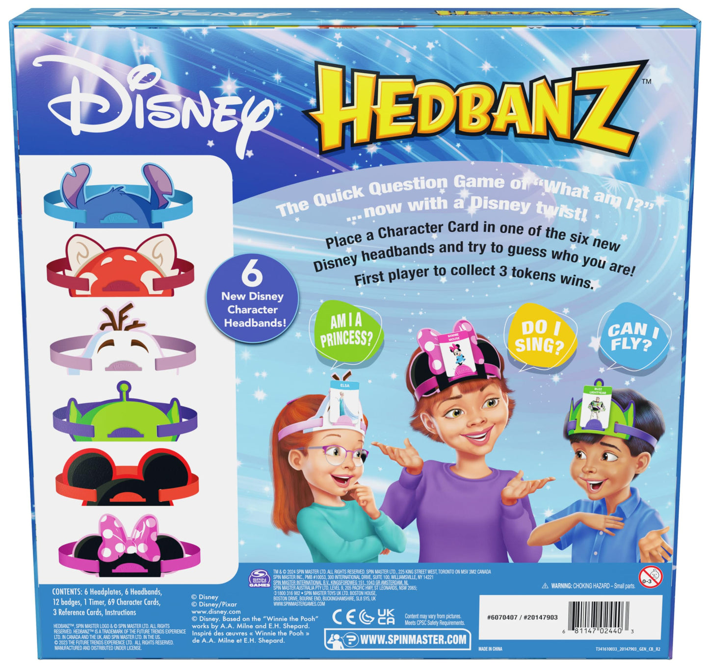 Spin Master Games, Disney Hedbanz, The Hilarious Meme Picture Guessing Game with Popular Disney Characters, 2-6 Players for Ages 6 & Up