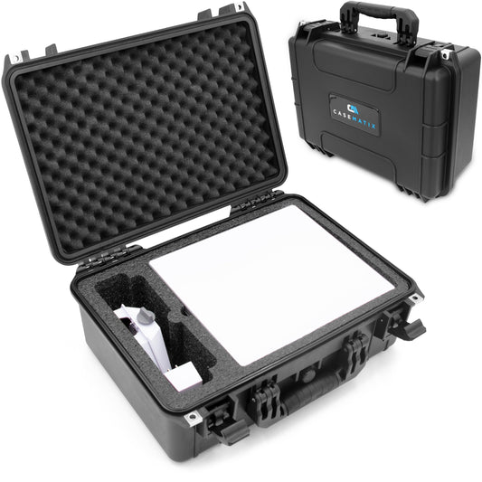 CASEMATIX Travel Case Compatible with Starlink Mini Dish, Mount, Cables, Power Supply & More - IPX7 Waterproof, Professionally Cut Impact-Resistant Closed Cell Foam with Separate Accessory Storage