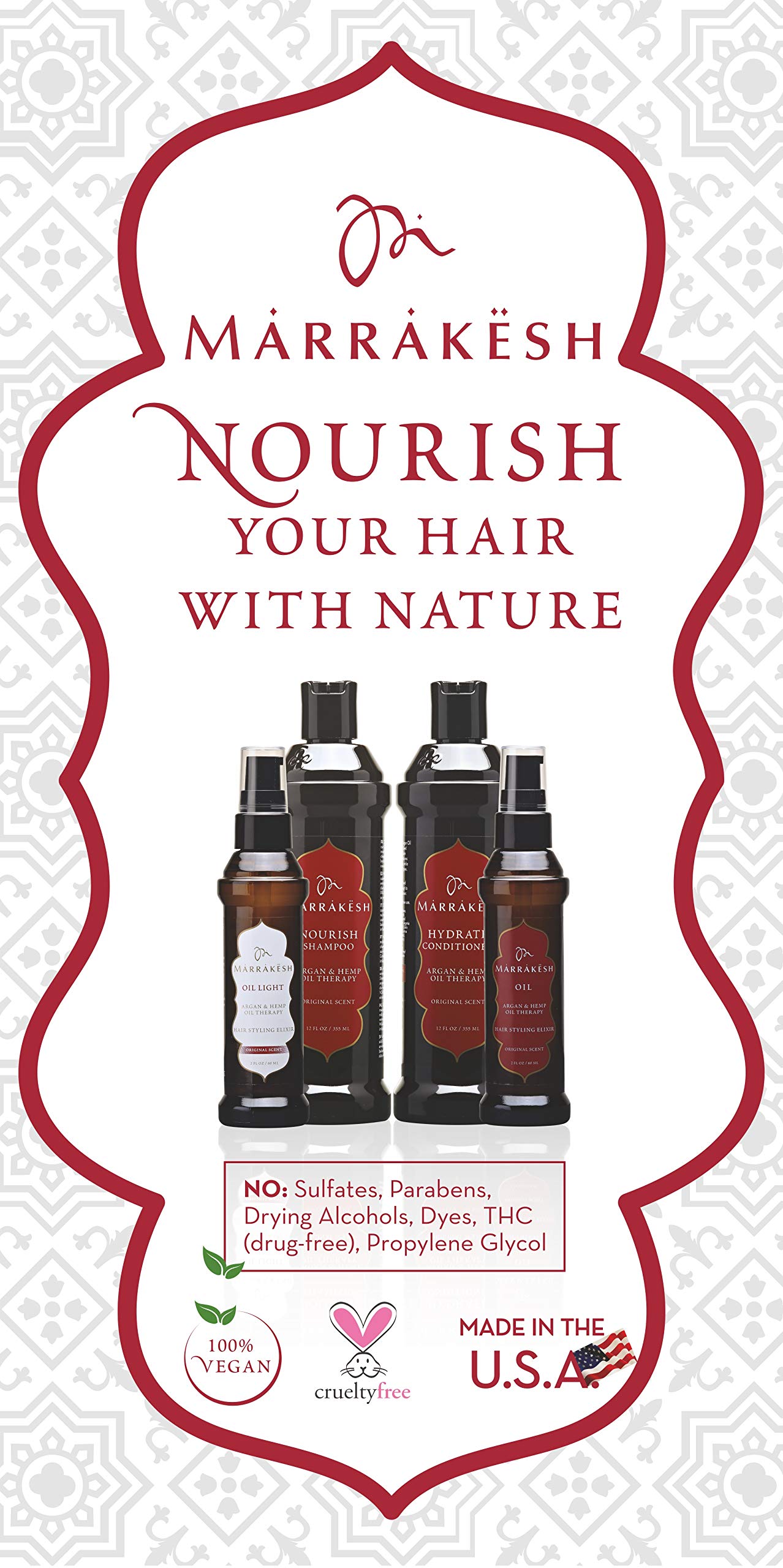 MARRAKESH Marrakesh Hair Care Argan and Hemp Styling Oil, 2 ounces, EARTHLY BODY Marrakesh Oil Hair Styling Elixir 2 oz (MK001)