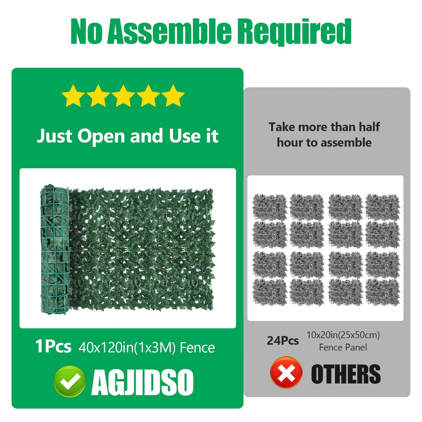 Artificial Ivy Privacy Fence Screen 280"x40", Privacy Screen for Balcony and Garden,Artificial Faux Ivy Hedge,Grass Wall for Indoor and Outdoor Deco with 100PCS Zip Ties (Upgrade Leaves)
