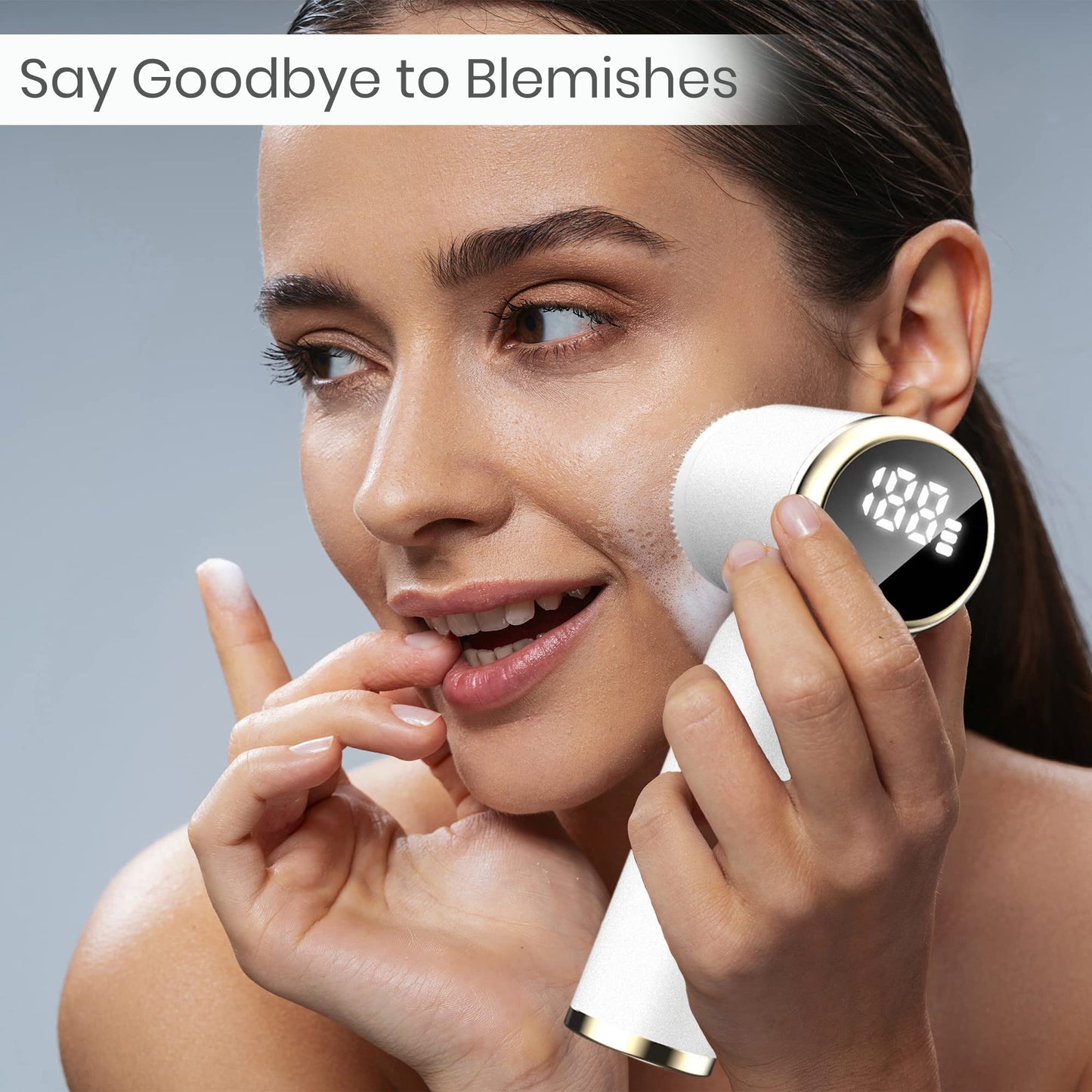 UnTI Electric LED Facial Cleansing Brush Set 6 in 1,Rechargeable Waterproof Portable White Face Cleanser and Exfoliating, Suitable for Oily Dry Sensitive Skin Women & Men