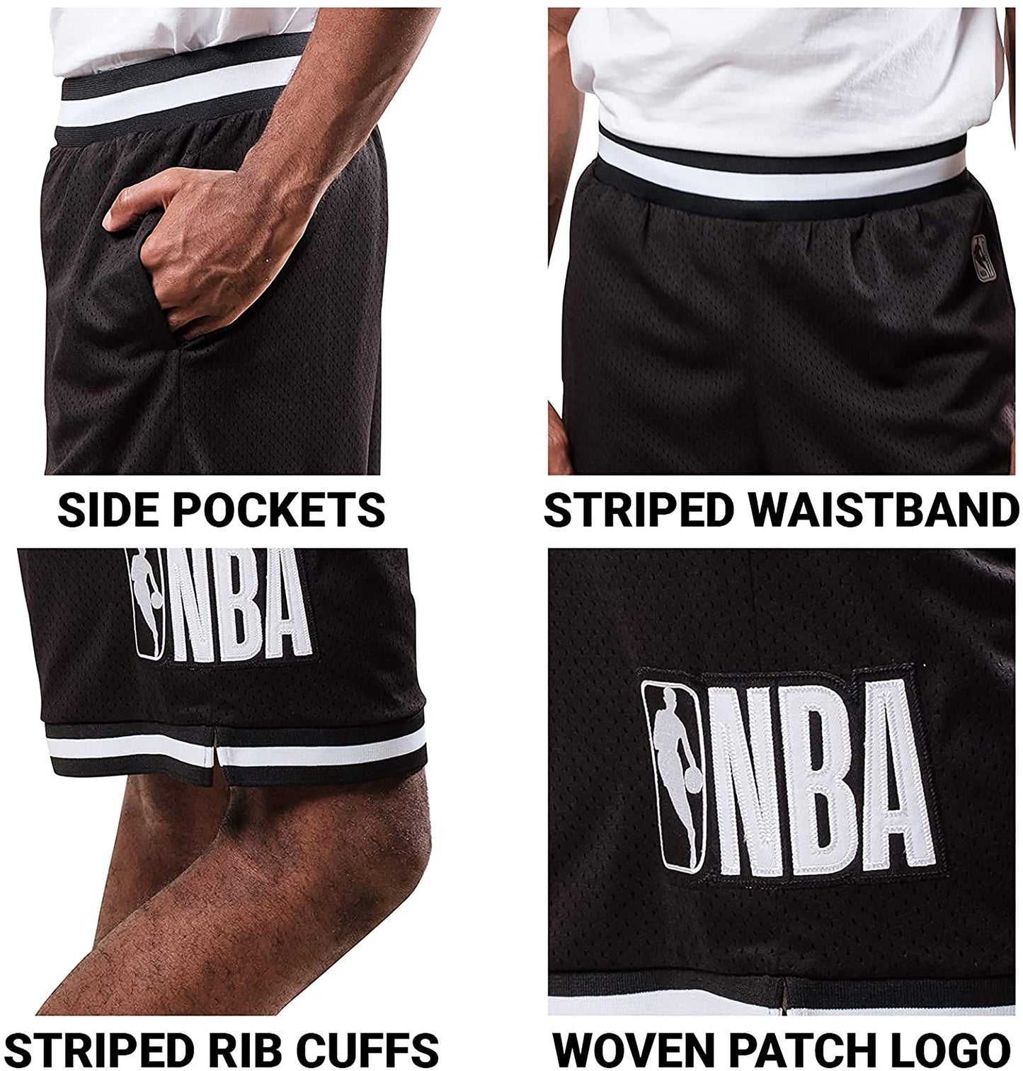 Ultra Game NBA Men's Knit Active Basketball Shorts Black