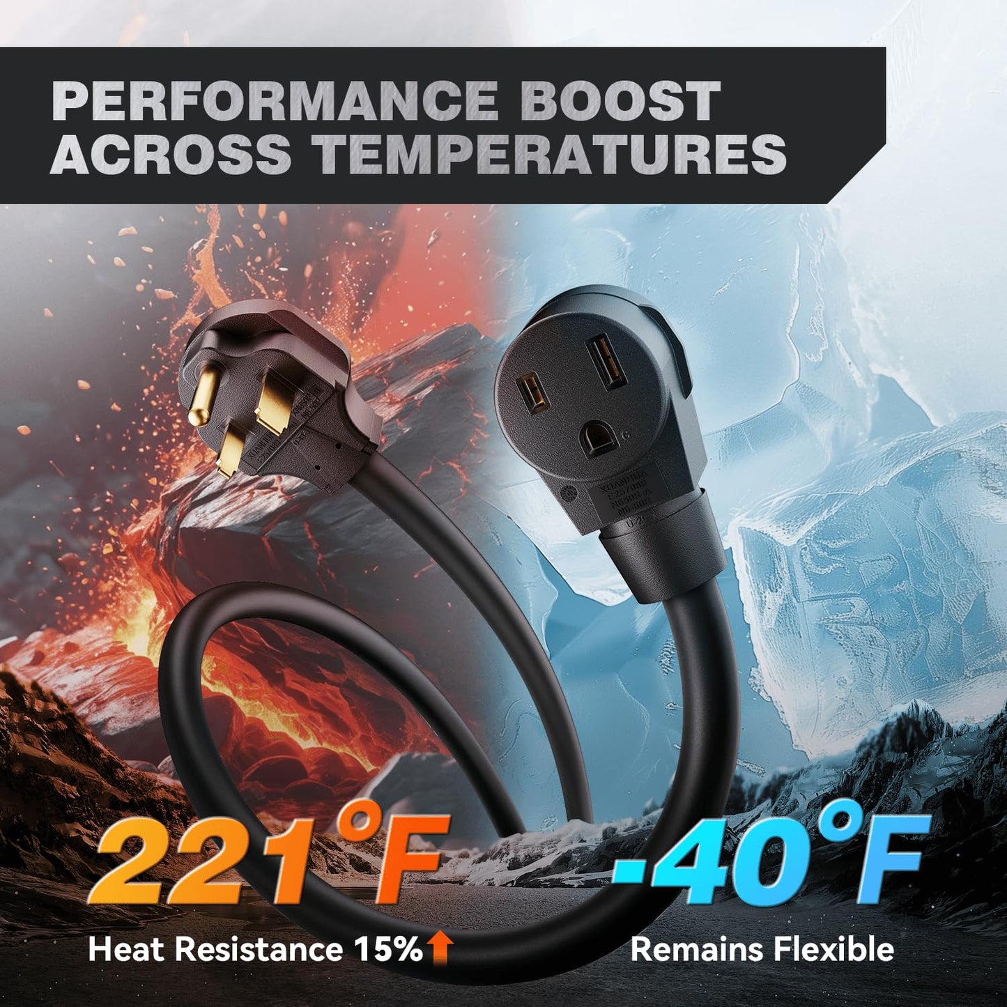 ARCCAPTAIN 40Amp 20ft Welder Extension Cord 8 AWG with Authorized Safety, 250V NEMA 6-50 Heat-Resistant Welding Cord 3 Prong for MIG/TIG/MMA Welder, Plasma Cutter