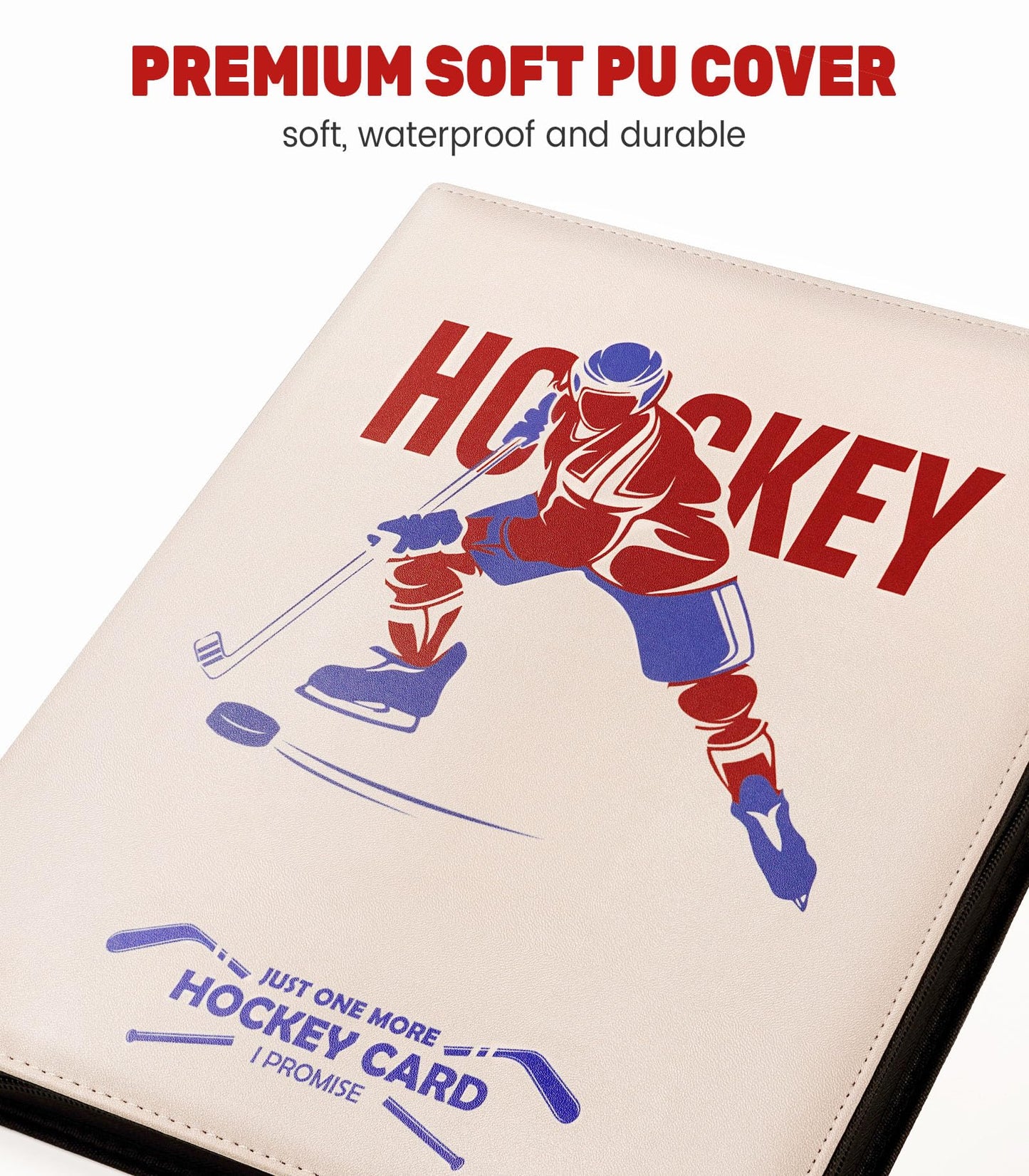 Hockey Card Binder with Sleeves, 900 Pockets 3-Ring Metal card Holder Protector Album, Card Storage Organizer Display Case Compatible with upper deck Trading Card, Sport, Football, Baseball, TCG Cards