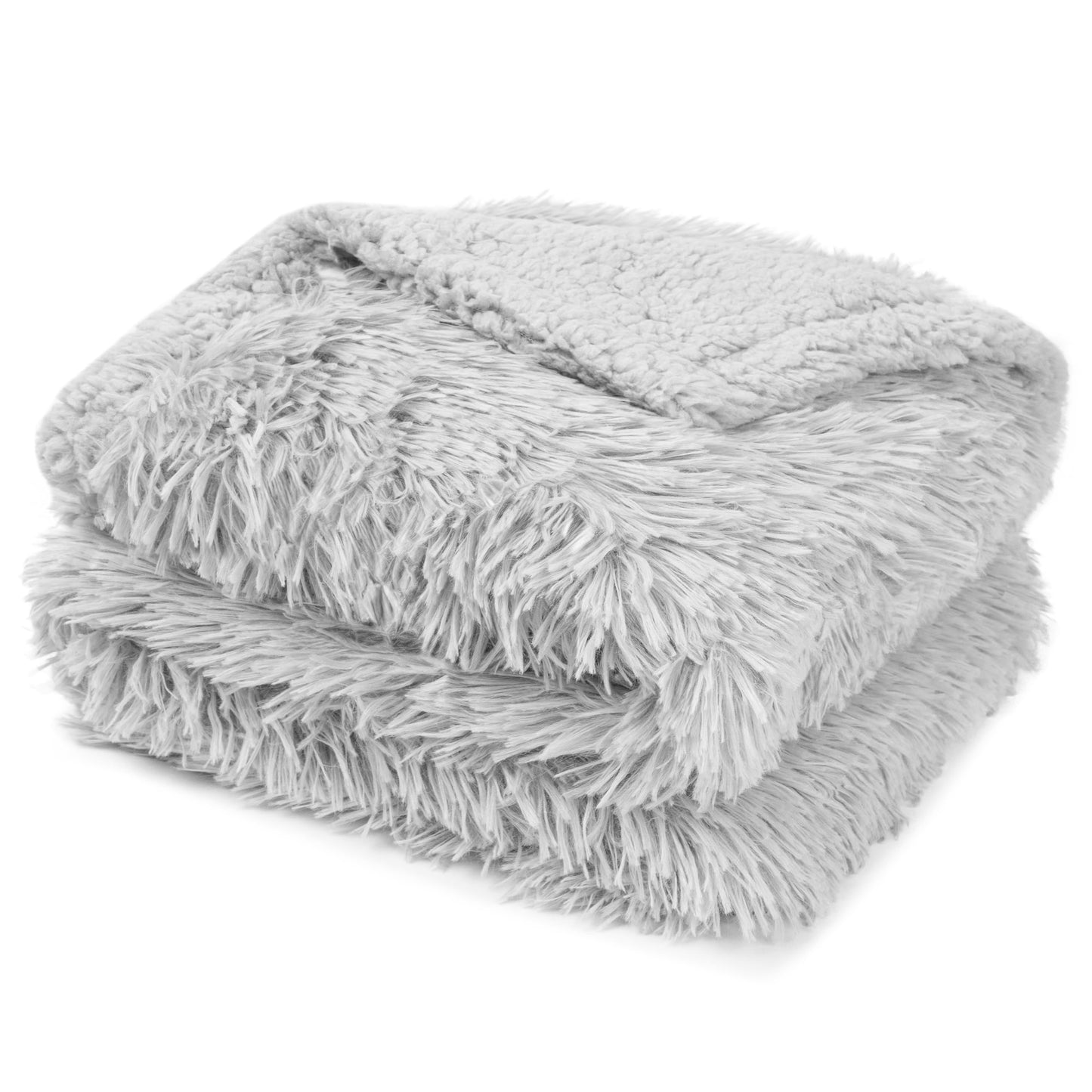 PetAmi Waterproof Dog Blanket for Medium Large Dogs, Calming Fleece Cat Blanket, Couch Protector Washable Sherpa Faux Fur Pet Throw for Puppy, Soft Reversible Leakproof 40x60 Light Gray