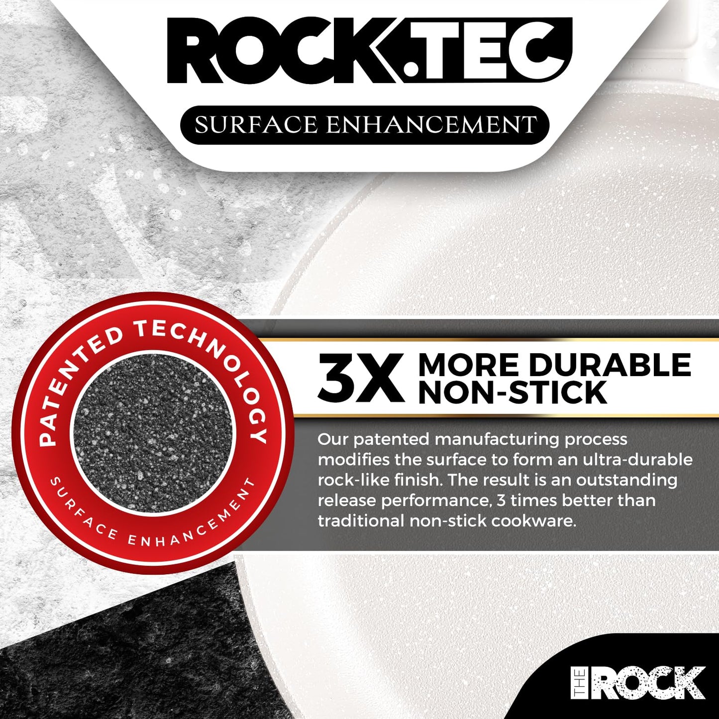 THE ROCK SOHO 9.5-Inch Non Stick Frying Pan with Lid–Nothing Sticks, Never Warps, Lasts Longer, Ceramic Non Toxic Skillet with Heat-Resistant Handle, PTFE PFOA&PFAS Free, Dishwasher Safe, Cream