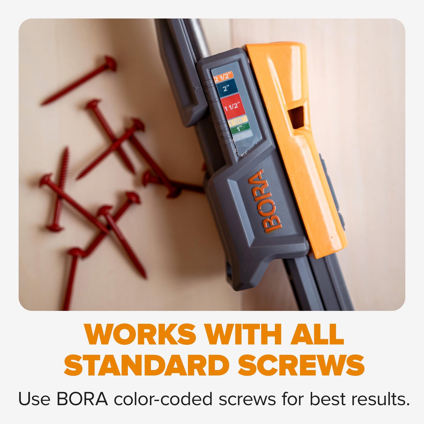 Bora Tools Mini Jig Pro Pocket Hole Jig with Onboard Storage – Self-Calibrating Design & Non-Slip Pads for Surface Protection