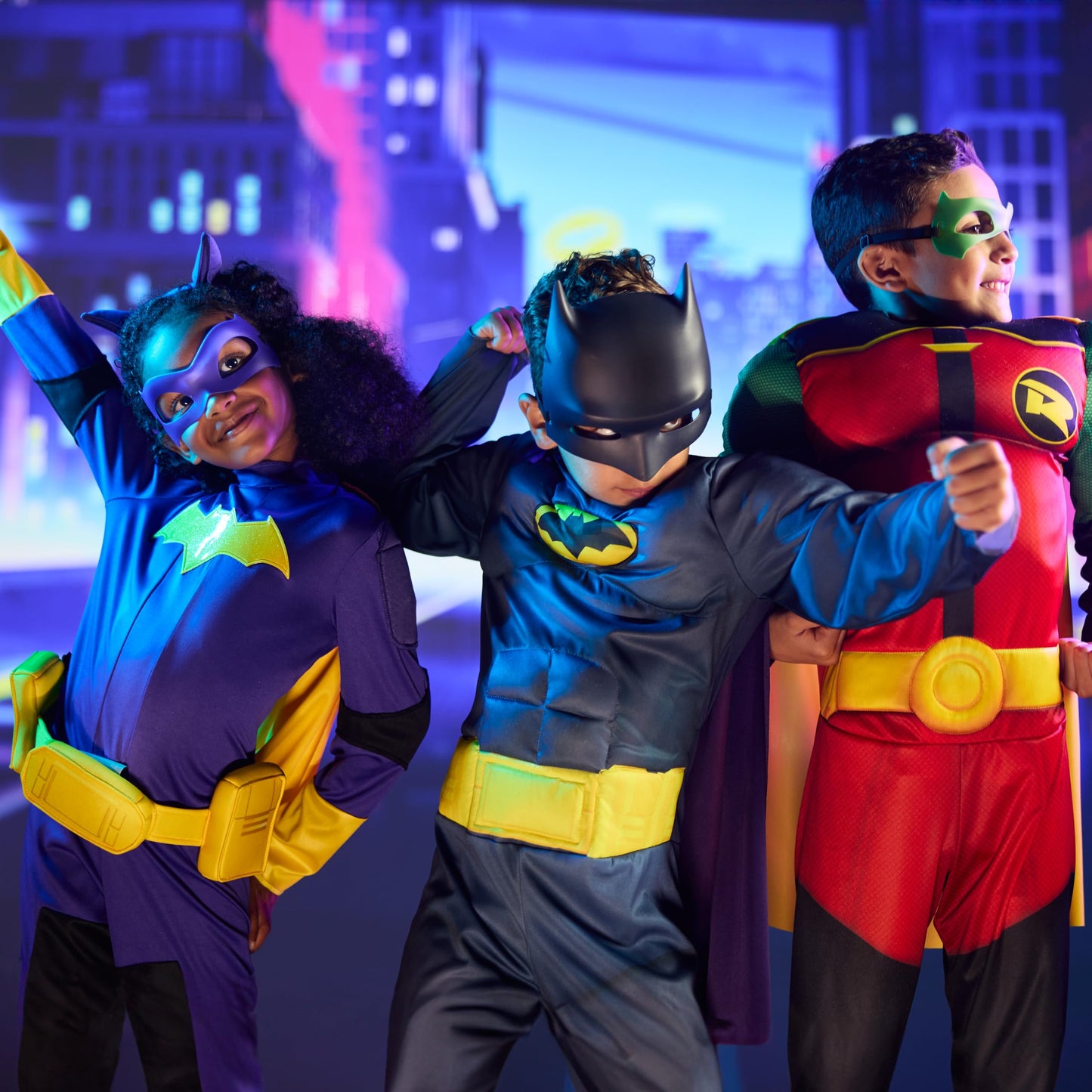 Batwheels Robin Muscle Costume, Official Batwheels Costume Outfit and Headpiece, Size (4-6)