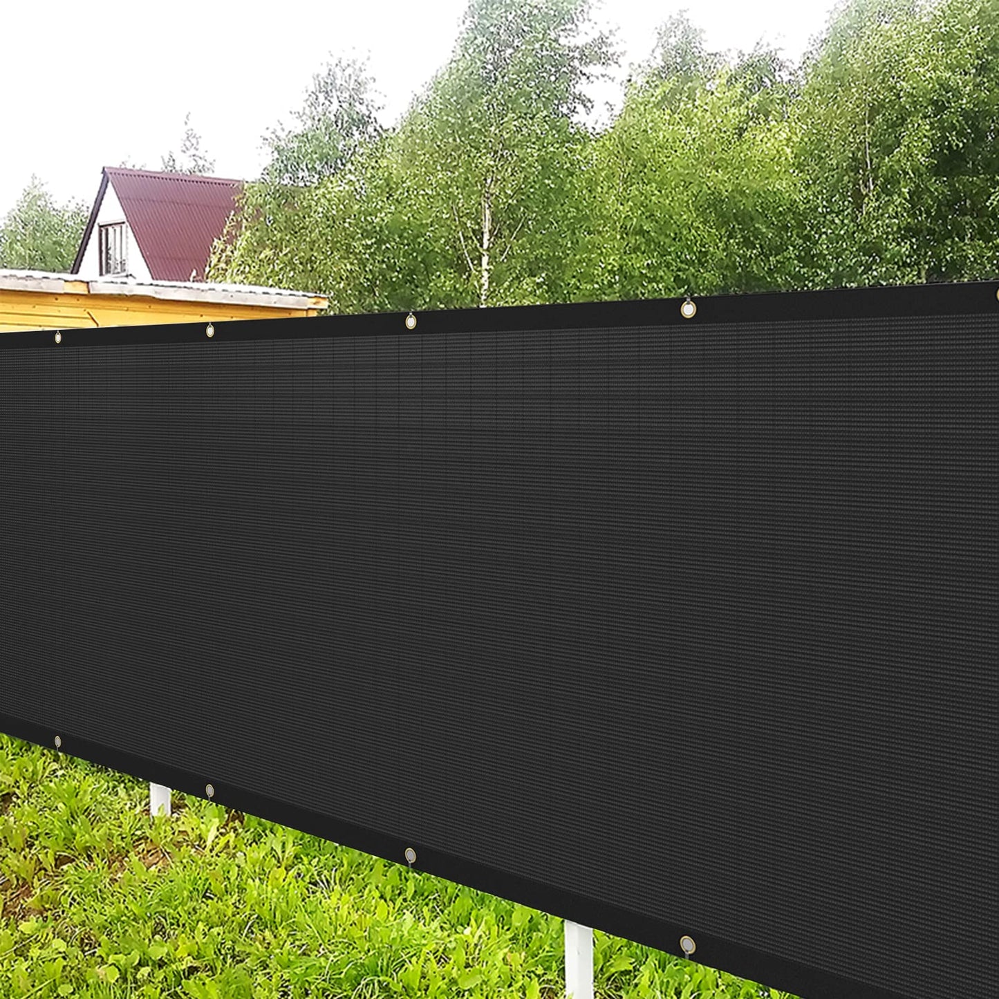JAOTREL Privacy Fence Screen for Outdoor Decorative Fences - 4' x 50' HDPE Fabric with Durable Brass Grommets - Perfect for Privacy Barrier, Wind Blocking. Enjoy Noise-Free Privacy! (4 FT x 50 FT)