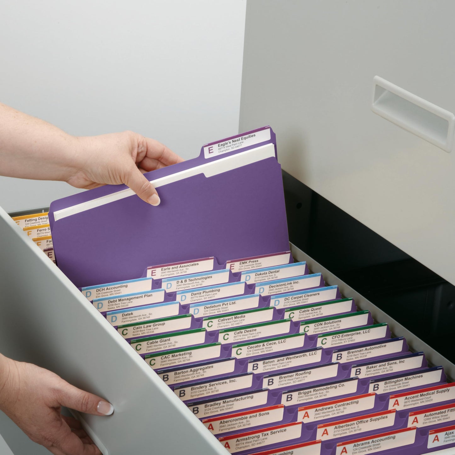 Smead 1/3-Cut File Folders, Letter Size, Purple, 100 Per Box (13043)