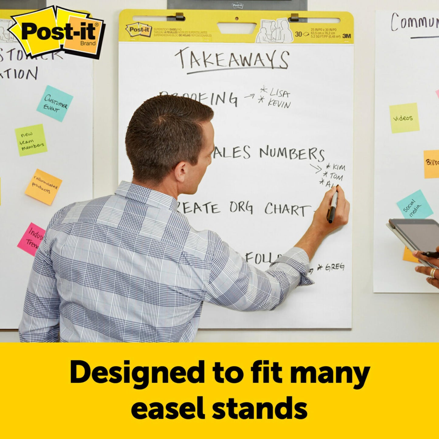 Post-it Wall Pad with Command Strips, 20 x 23-Inches, White, 20-Sheets/Pad, 2-Pads/Pk