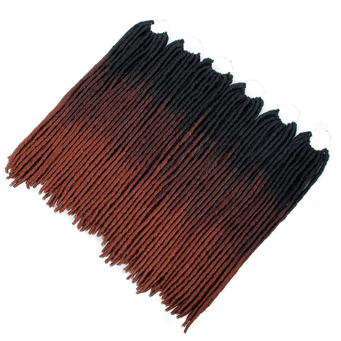 18 Inch Goddess Faux Locs Straight Gypsy Locs Crochet Hair 3 Tone Ombre Crochet Braids Dreadlocks Pre-Looped Synthetic Hair Extensions 18 Strands/Pack(Pack of 6, T1B/530/350)