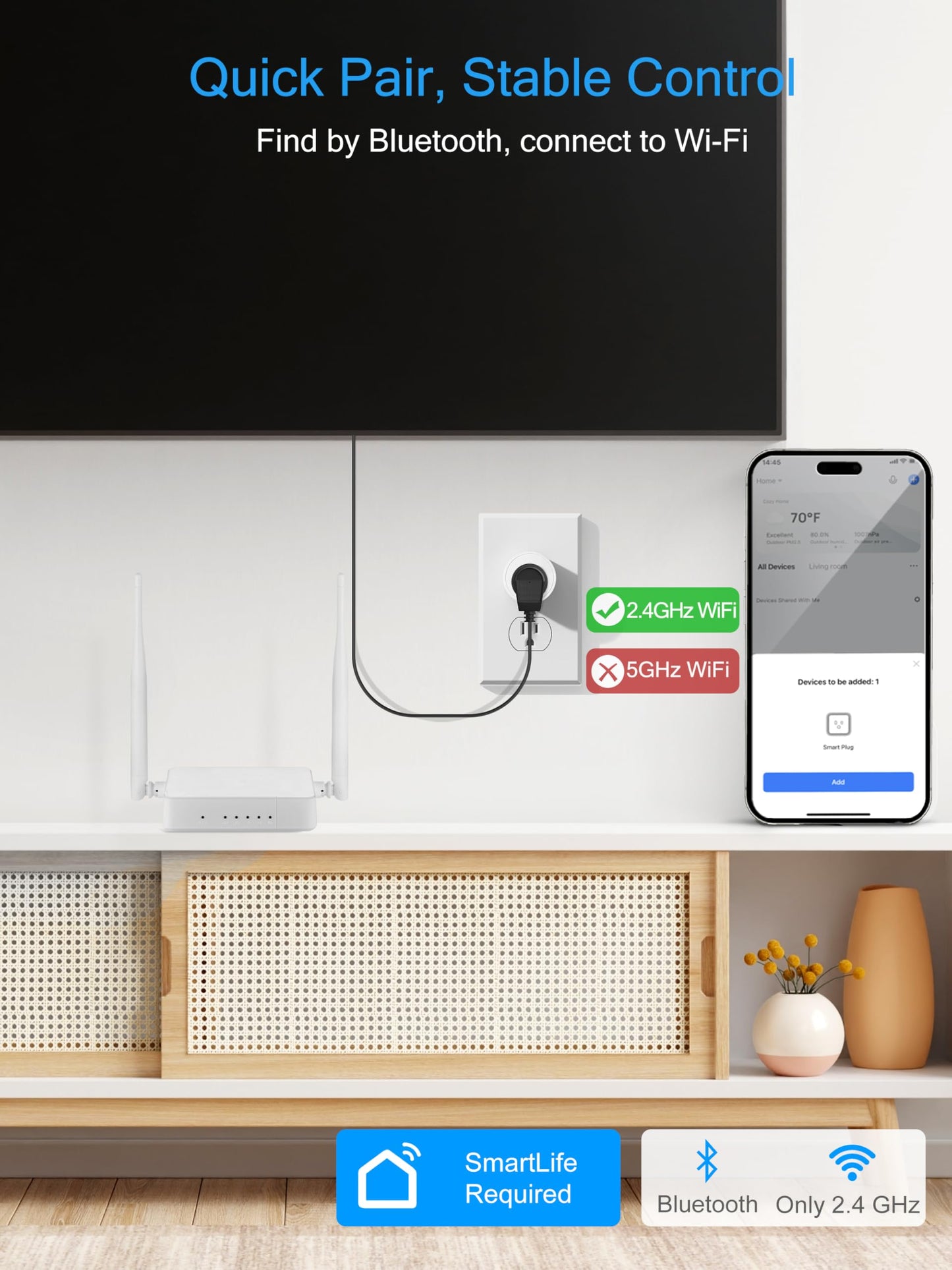 EIGHTREE Smart Plug Alexa, Smart Outlet, Works with Alexa, Google Home and SmartThings, WiFi Smart Plugs with APP Remote Control and Timer Function, 2.4GHz Wi-Fi Only, Prise Intelligente, 4Packs