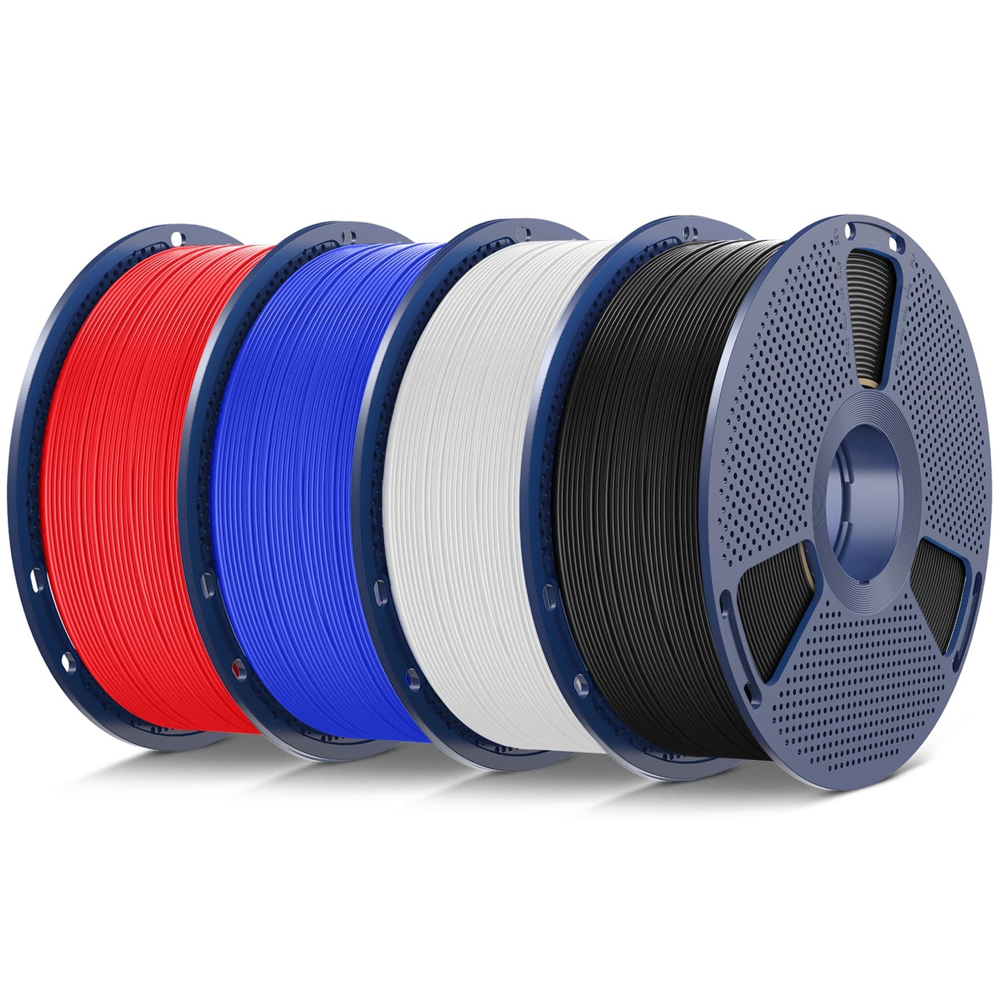 SUNLU TPU 3D Printer Filament 4KG Bundle Multicolor, High Speed 95A TPU Filament 1.75mm, Flexible 3D Filament for Fast Printing, 4kg in Total, 1kg per Spool, 4 Pack, Black+White+Red+Blue