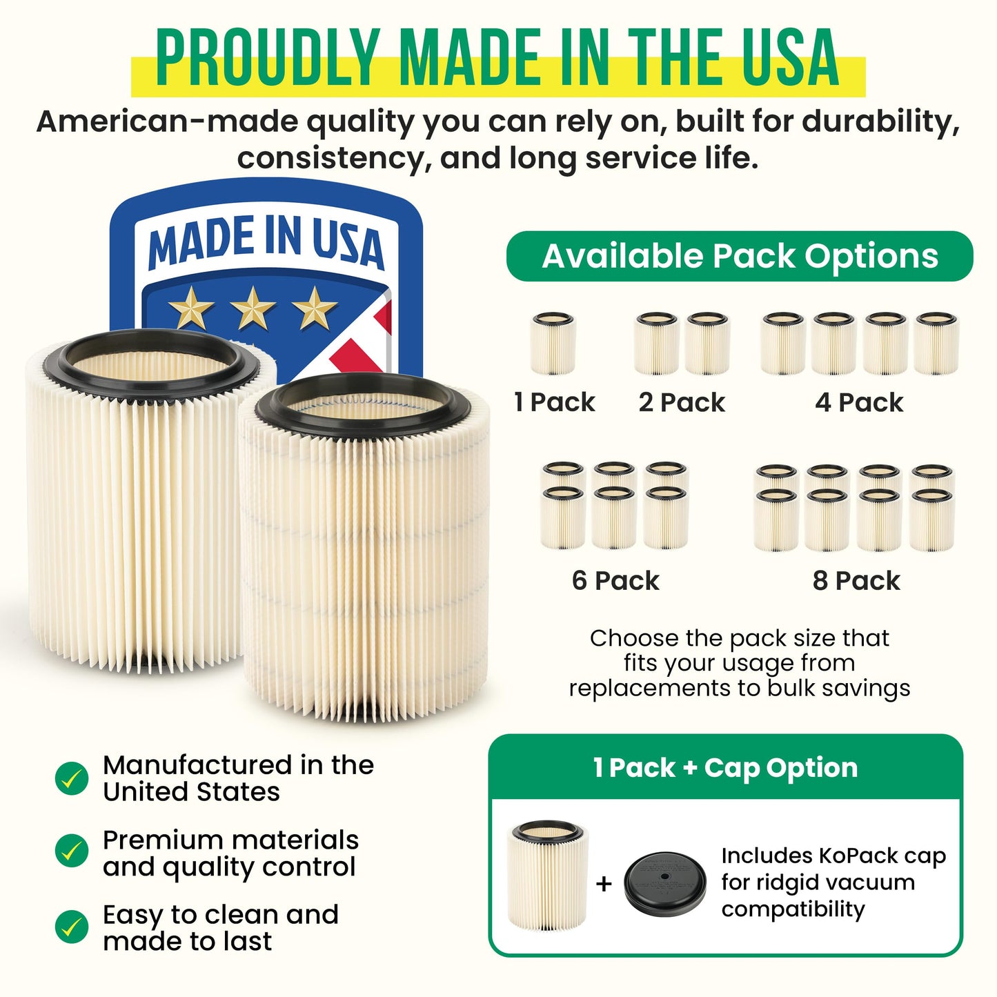 Craftsman & Ridgid Replacement Cartridge Filter