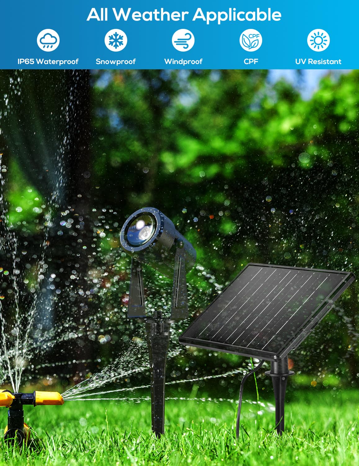 ZYAN Solar Landscape Spotlights Outdoor Waterproof IP65, Bright Solar Powered Garden Yard Spot Lights for Outside Plant, Tree, Pathway, Auto On/Off Wall Lights for Walkway, Lawn-4 Pack