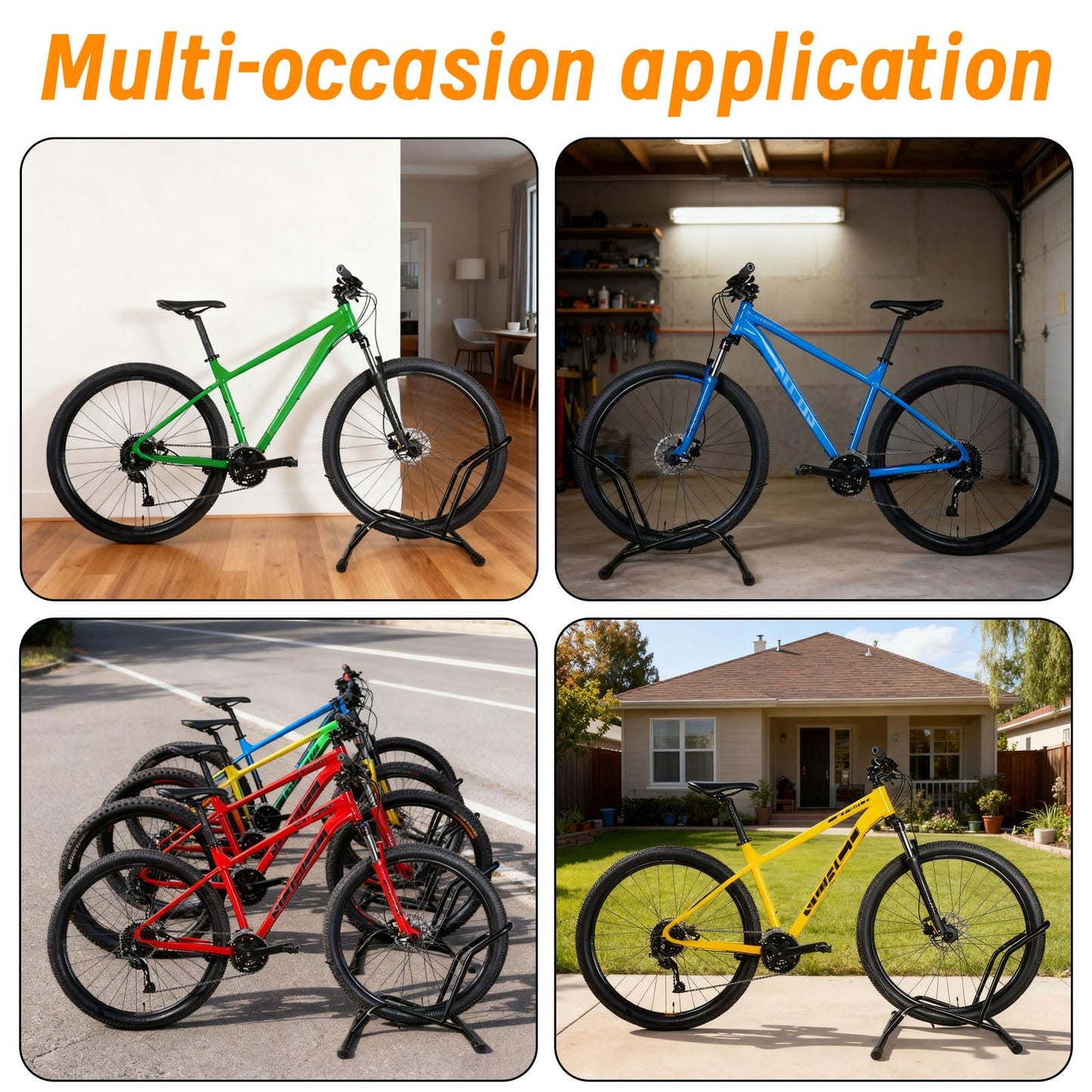 MIDOGAT Bike Stand Floor, Bike Rack Garage Bicycle Stands for Storage with Simple Push-In Lock Design Indoor/Outdoor, Suitable for 16 "-29" Bikes