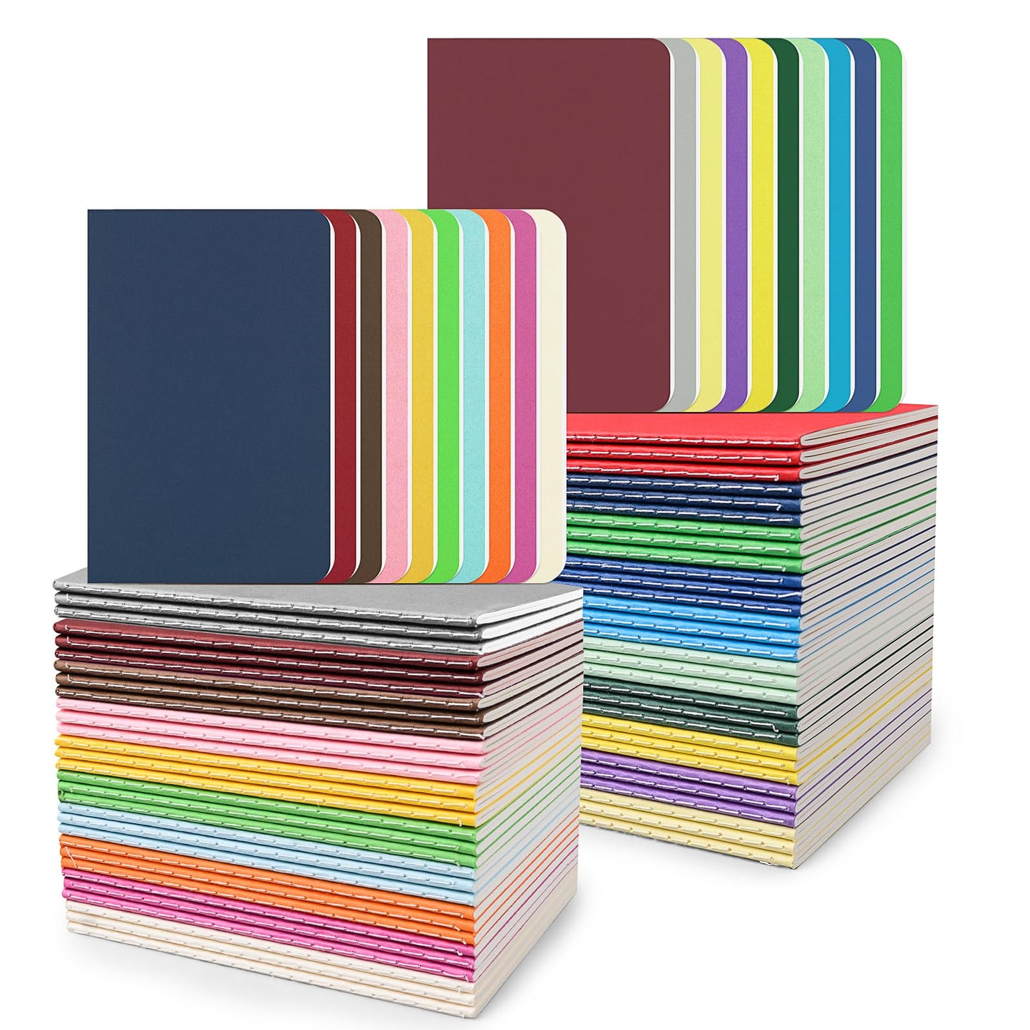 60pcs Mini Notebooks, Small Notebooks Bulk, Colorful Lined Notepad, Journal Memo Notepad, 20 Colors for Kids, Students, Traveler, School Supplies (3.5 x 5.5 In)